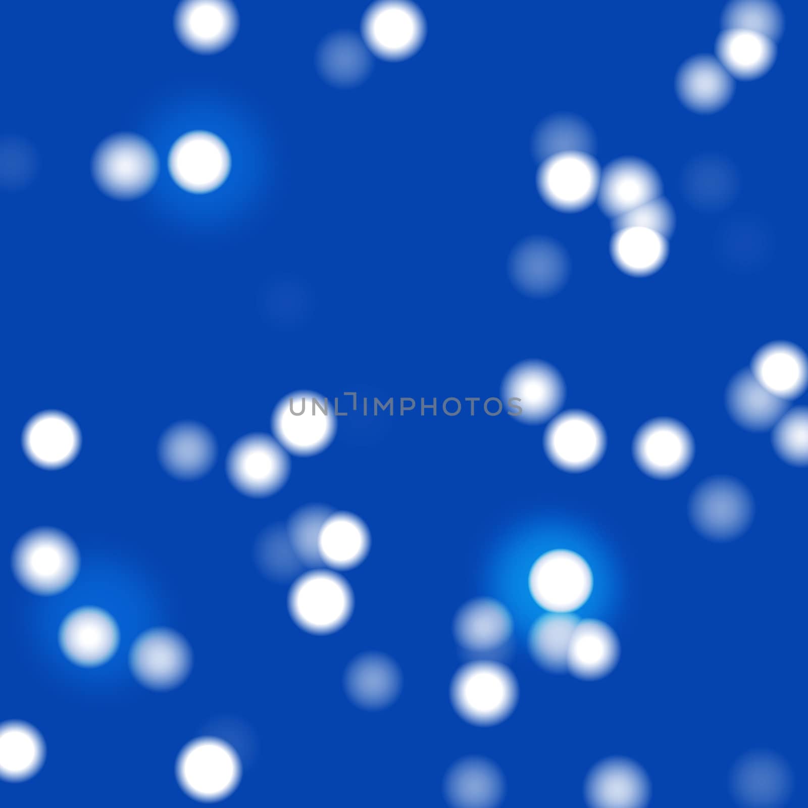 Falling snow effect with abstract blue bokeh background