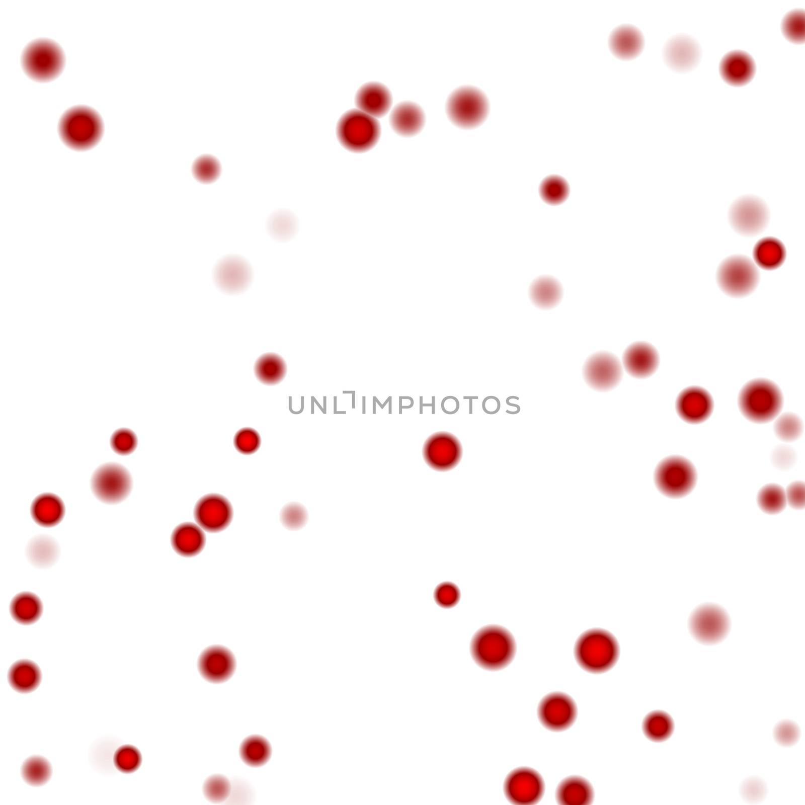 Red dots round isolated on white background