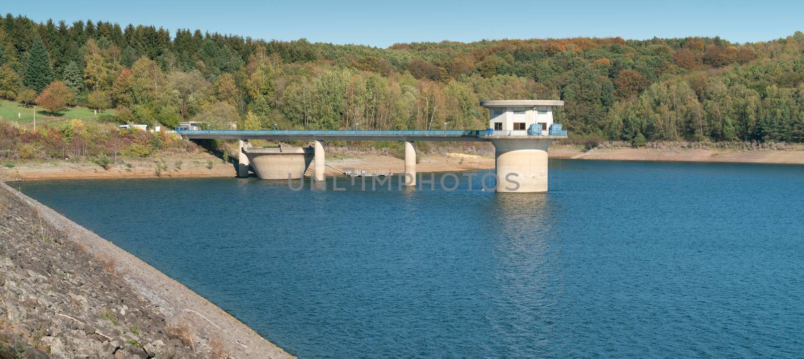 Empty reservoir of Dhunn river during the drought in Germany in 2018