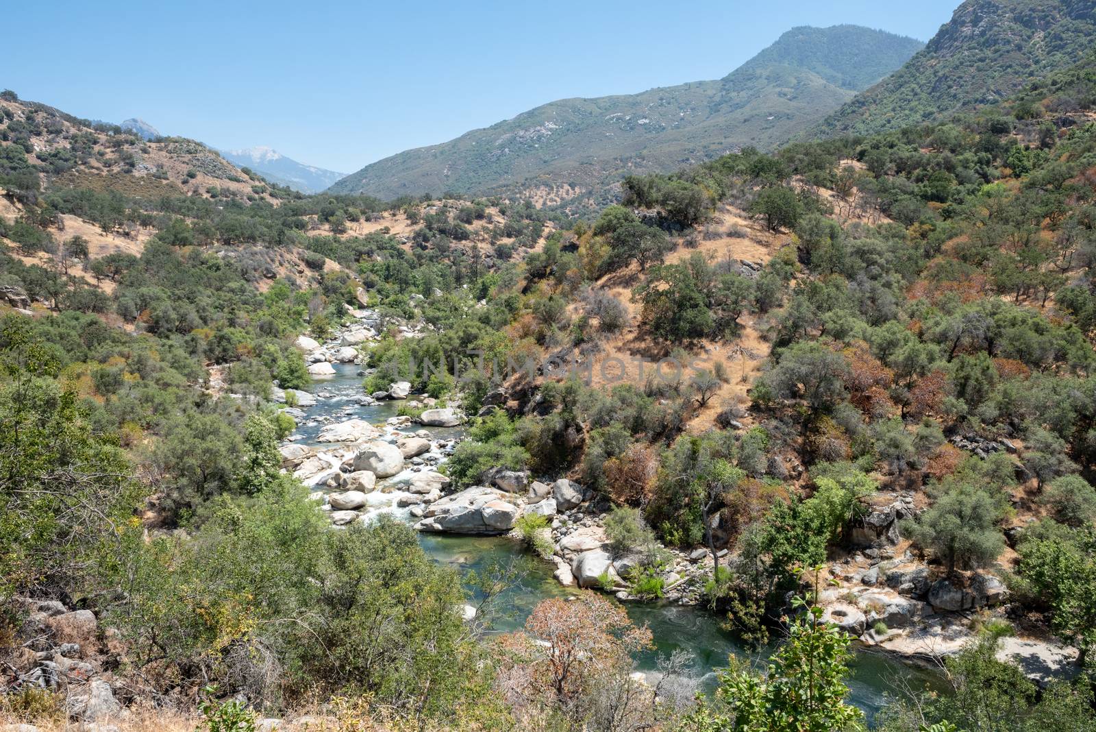 View of the Kaweah River near the entrance to Sequoia National Park, California
