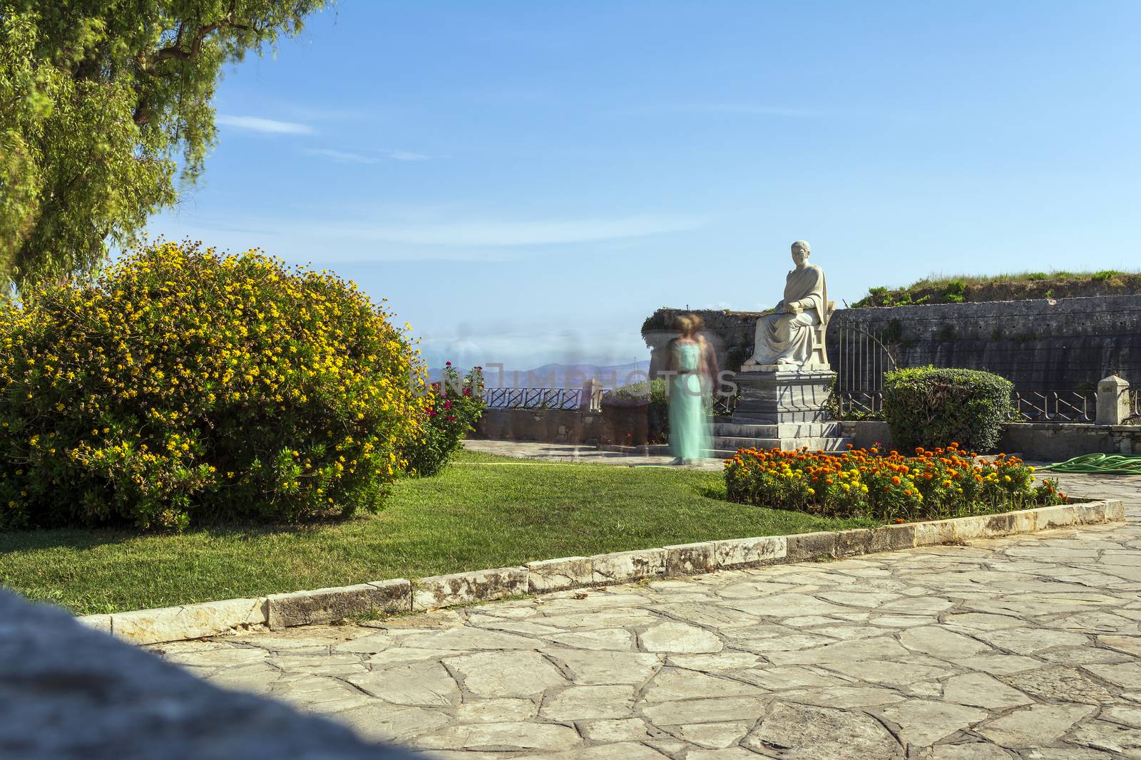 Statue of British High Commissioner Guilford in the Boschetto Park in Corfu Town, Greece.