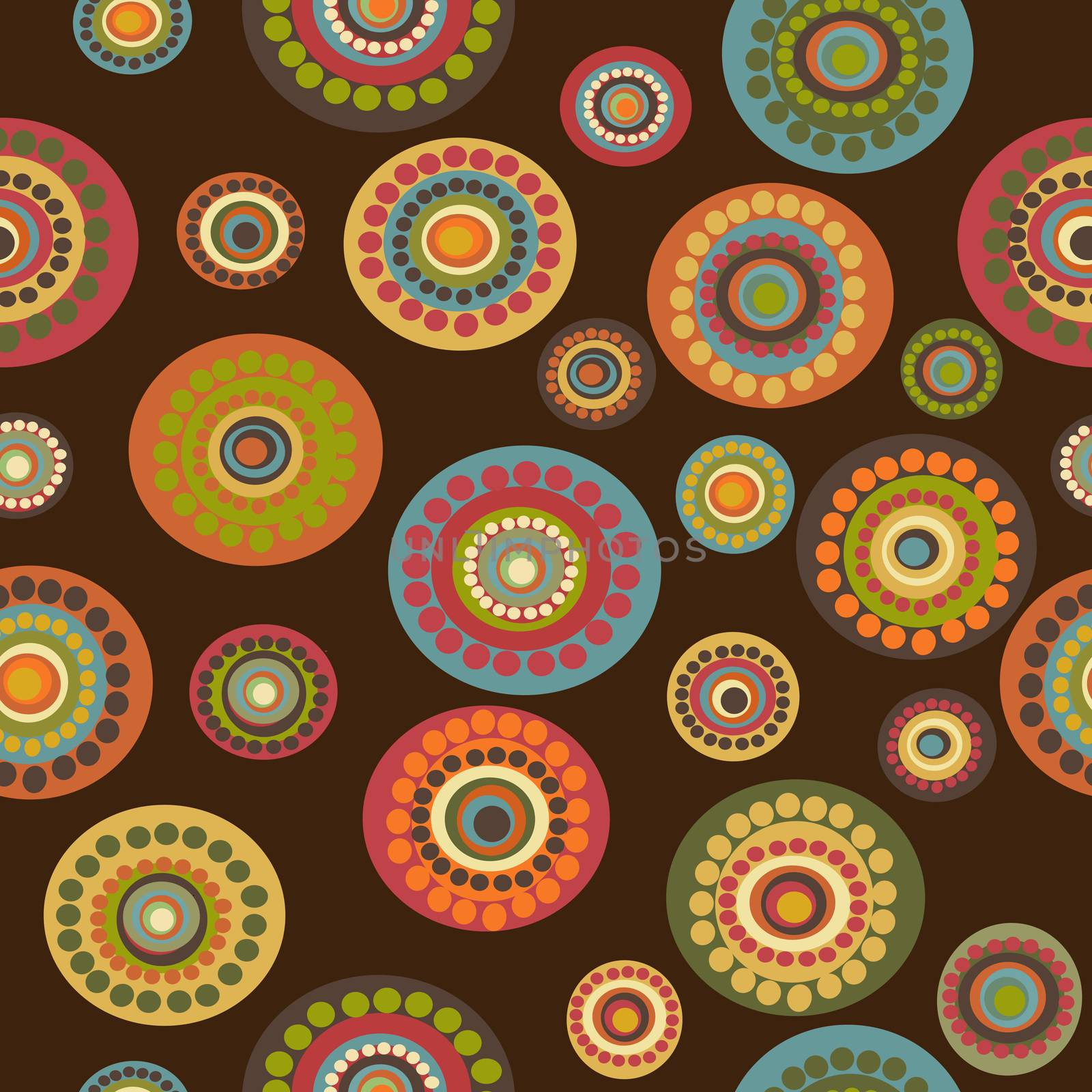 Retro floral seamless on brown background by hibrida13