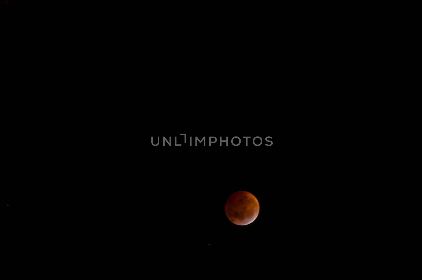 Total lunar eclipse. The bloody moon over a dark sky