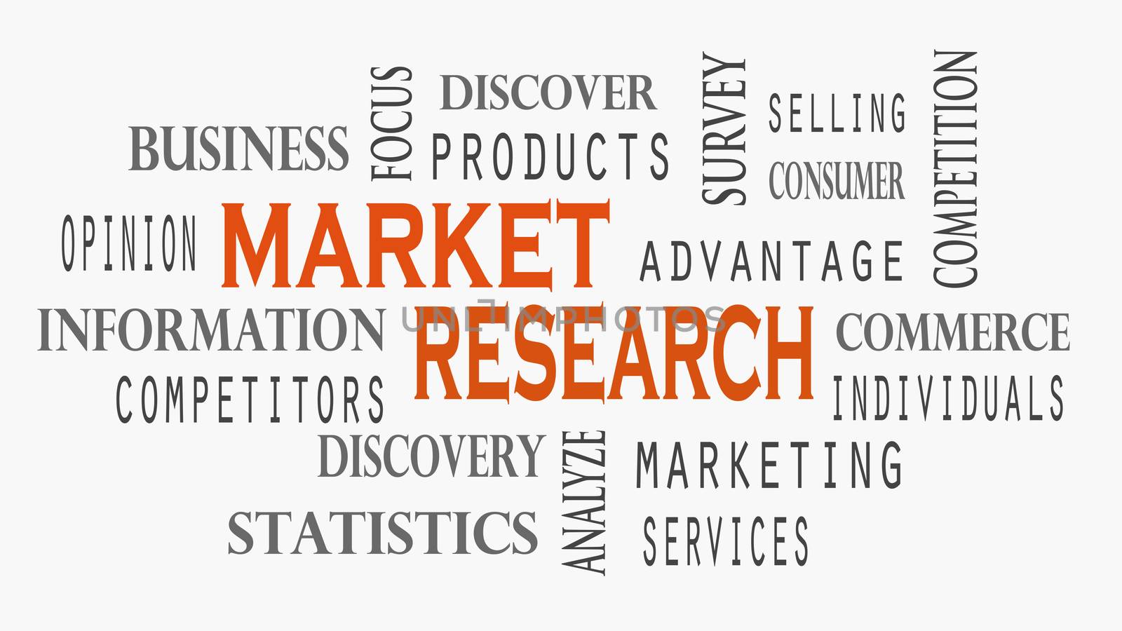 Market Research word cloud concept on white background. by dacasdo