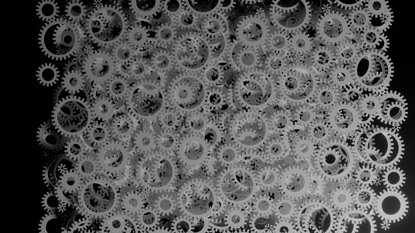 Abstract Background Consisting of White Gears on Dark by cherezoff