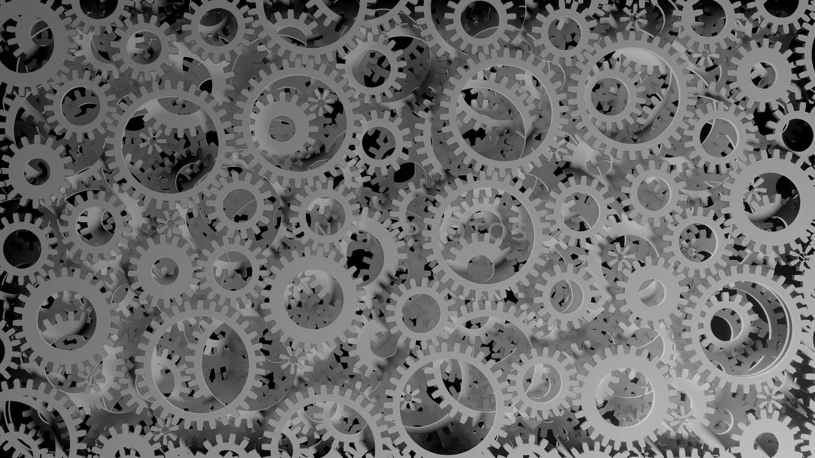 Abstract Background Consisting of White Gears on Dark by cherezoff