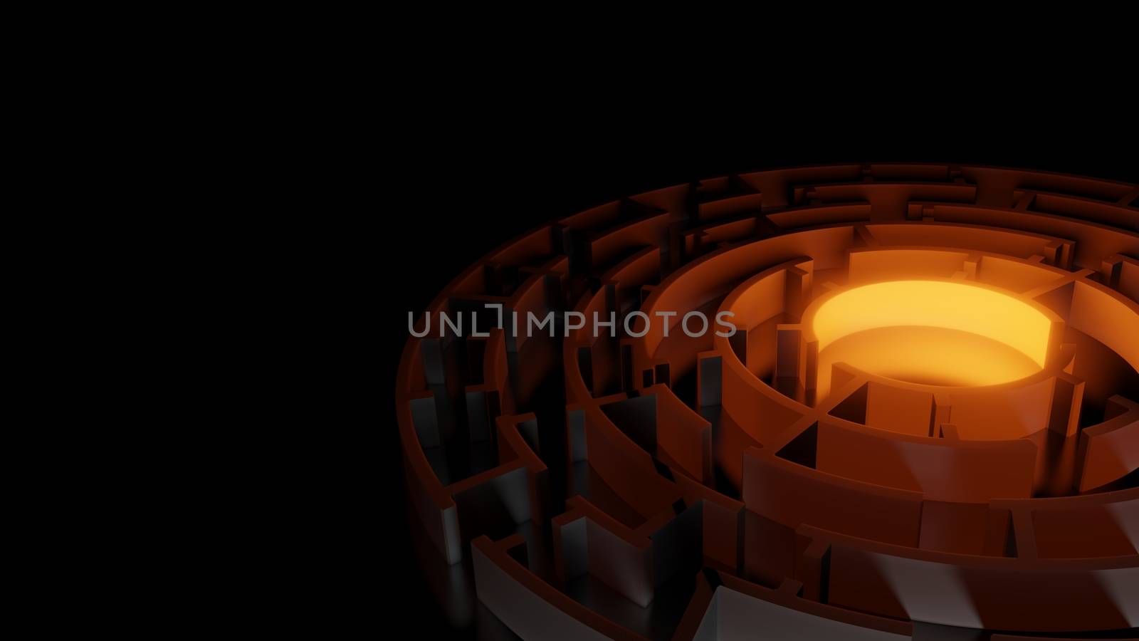 3D circular maze with a bright red flash by cherezoff