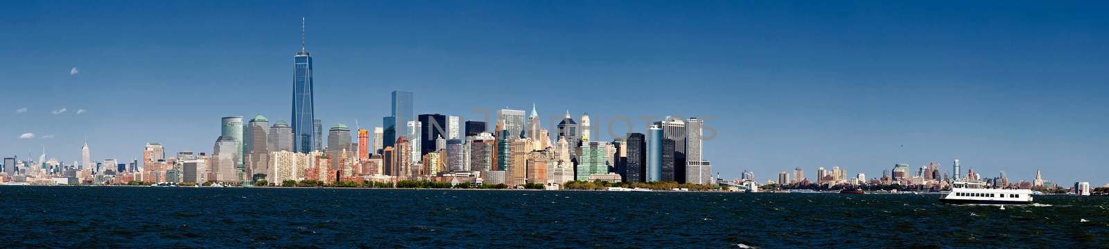 The New York City Downtown w the Freedom tower by hanusst