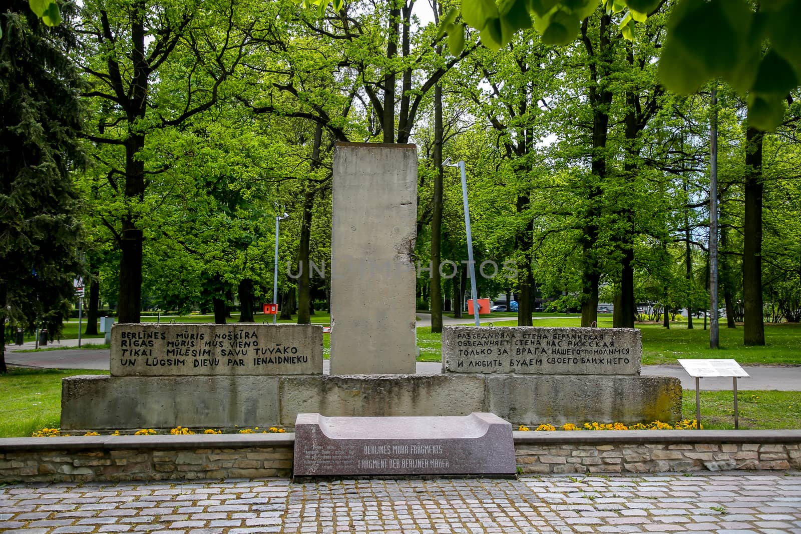 Fragment of Berlin wall in Riga, Latvia.
