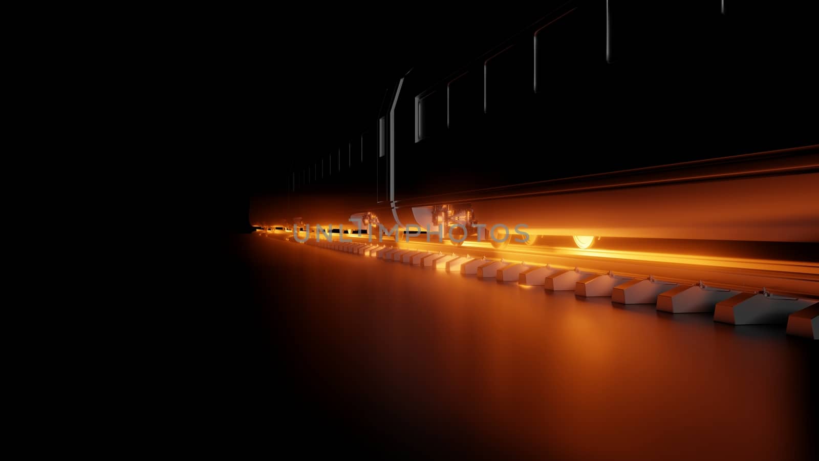 Abstract composition of night high-speed train by cherezoff