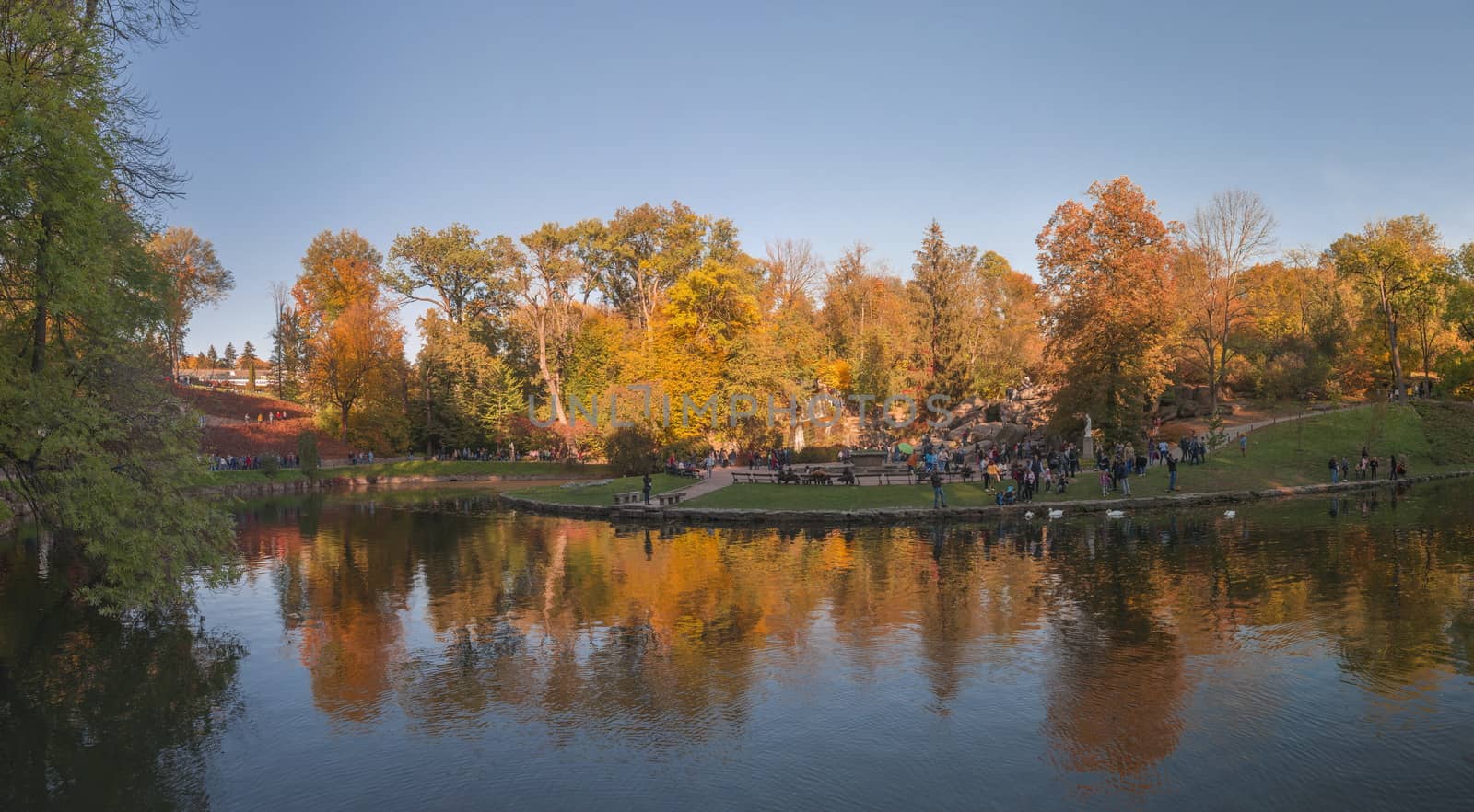 Uman, Ukraine - 10.13.2018. Beautiful autumn in Sofiyivka park in the city of Uman, Ukraine