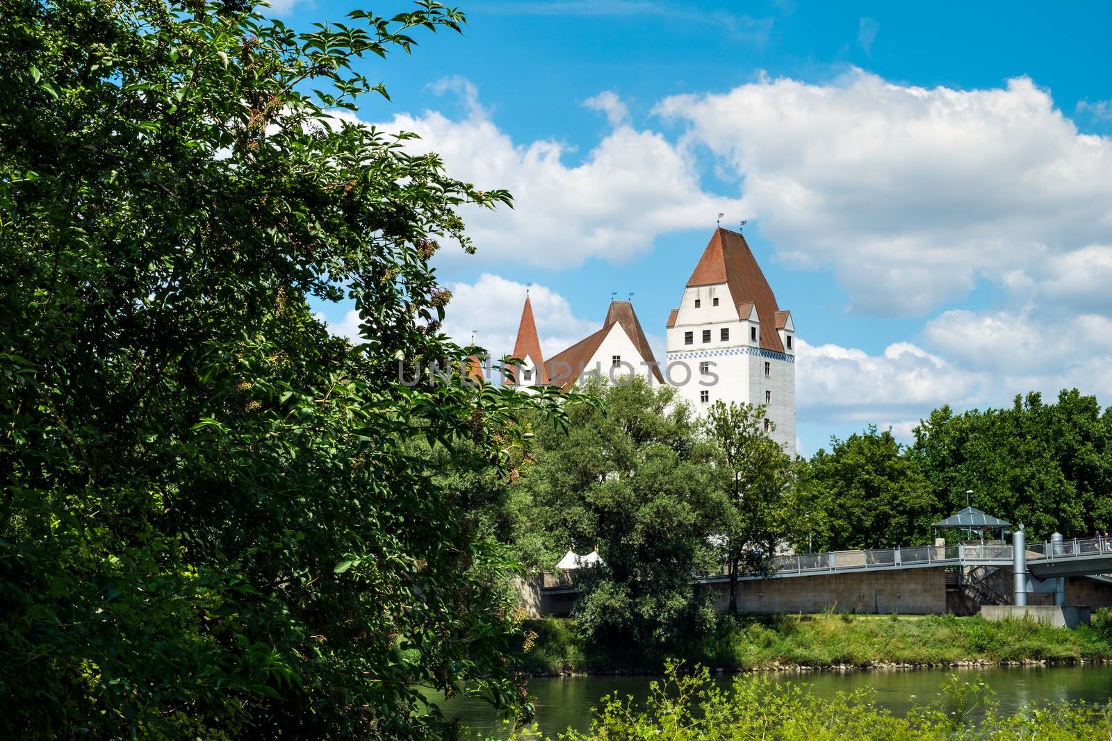 Image of bank of Danube with castle in Ingolstadt by w20er