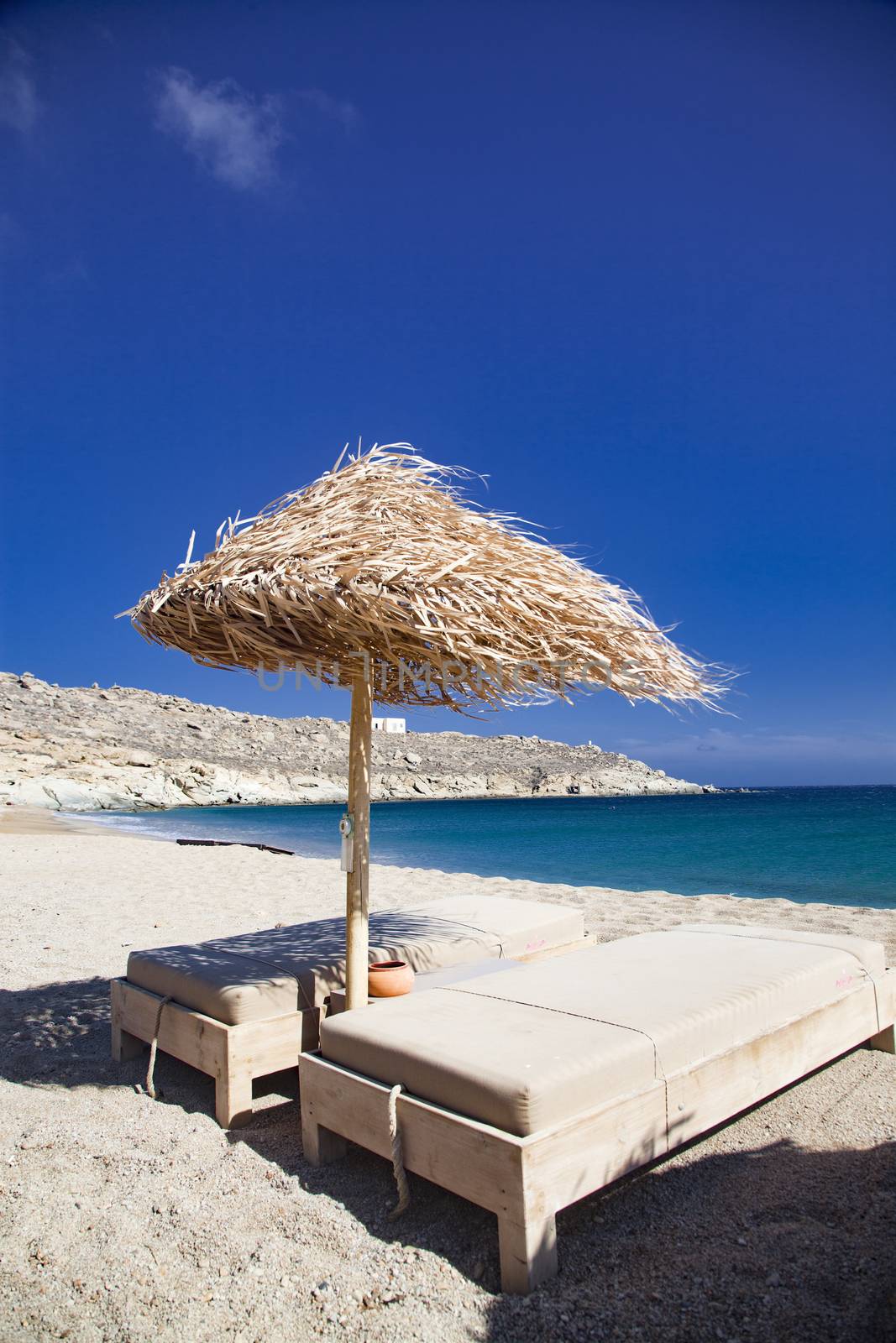 beautiful beach in Mykonos  Greece