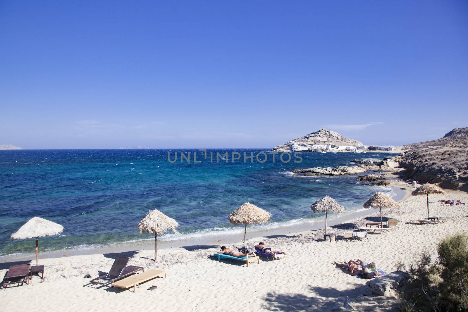 beautiful beach in Mykonos  Greece