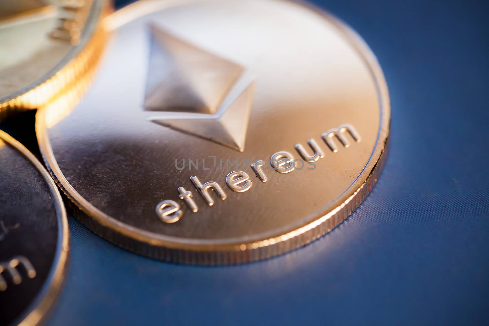 ethereum cryptocurrency golden coin by melis