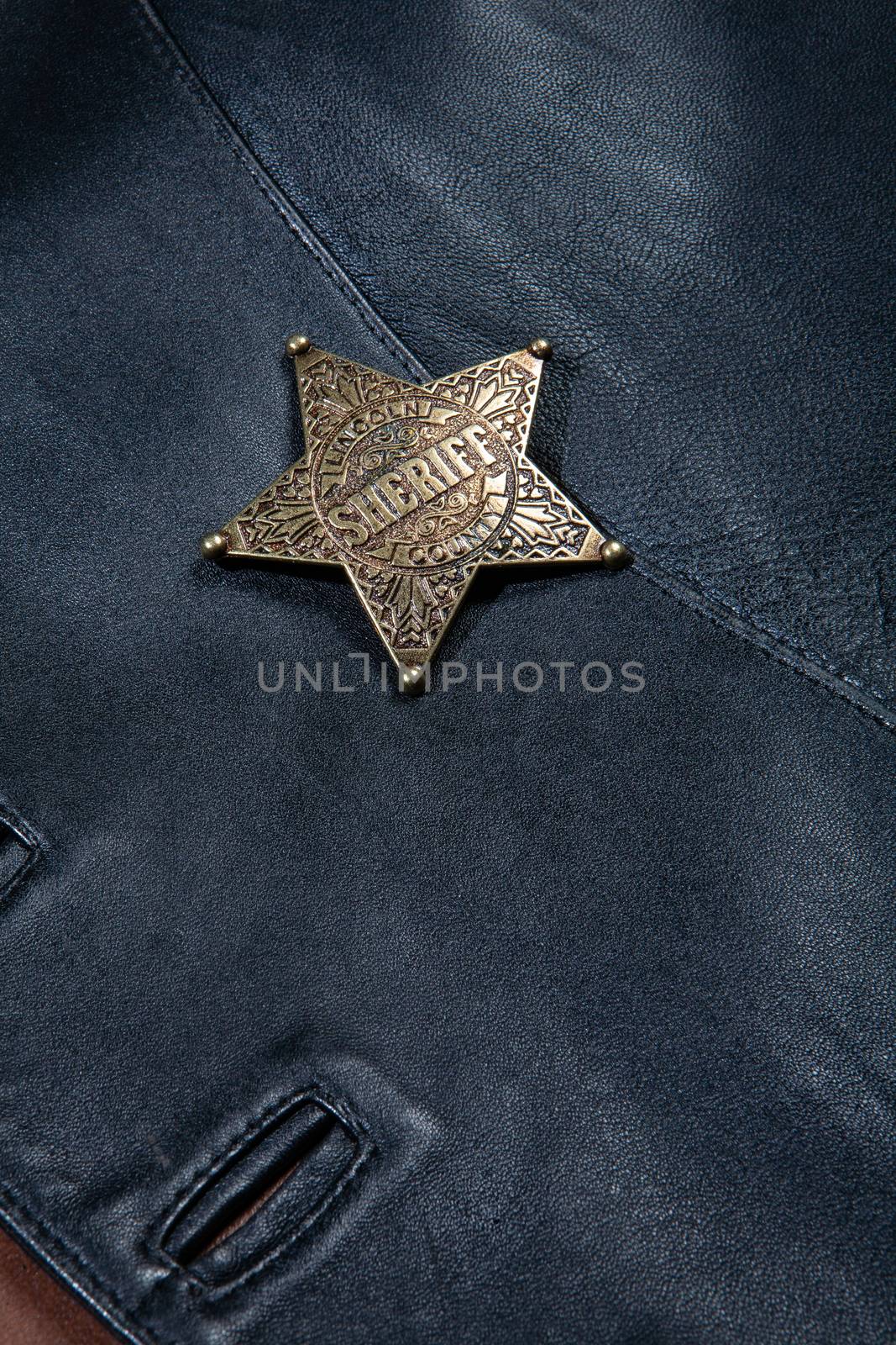 Star badge on a fabric background