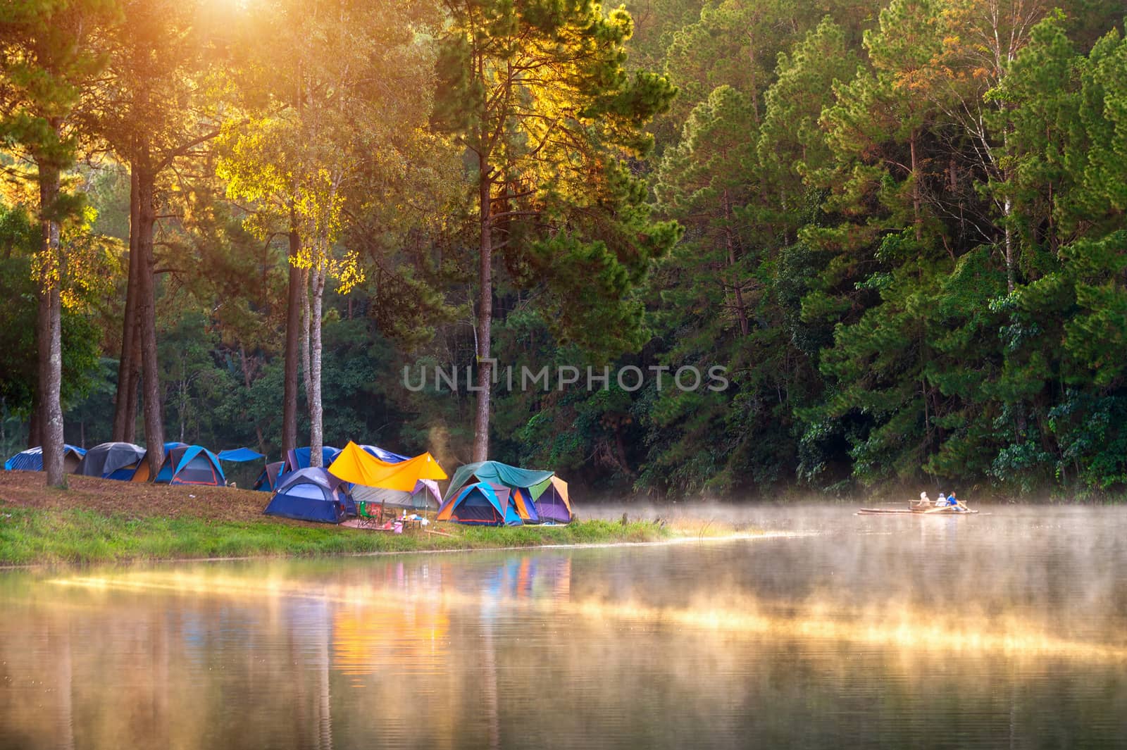 Beautiful morning at Pang Ung lake, Pang Ung Mae Hong Son province in Thailand. by gutarphotoghaphy