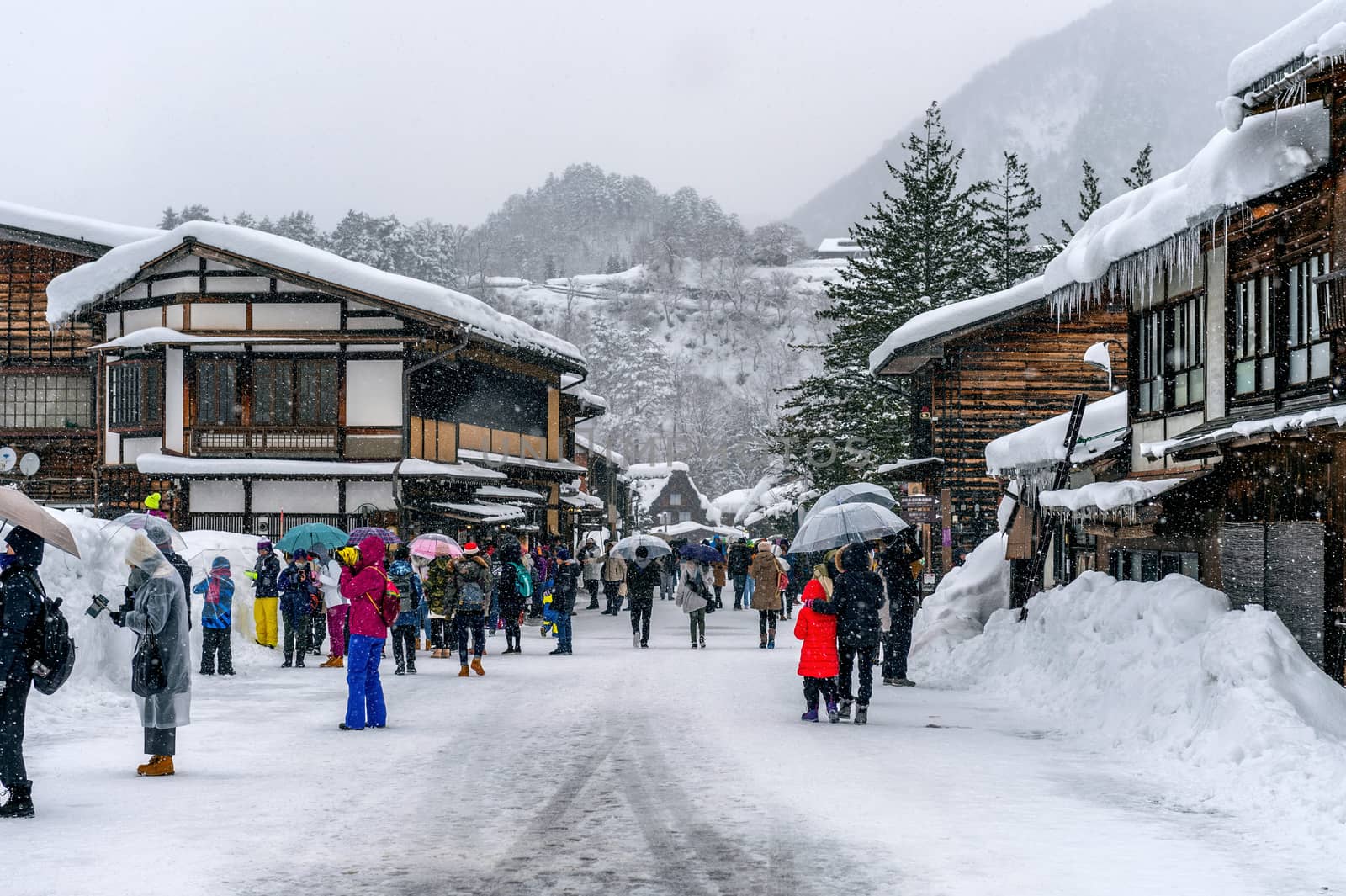 Shirakawago village in winter, UNESCO world heritage sites, Japan. by gutarphotoghaphy