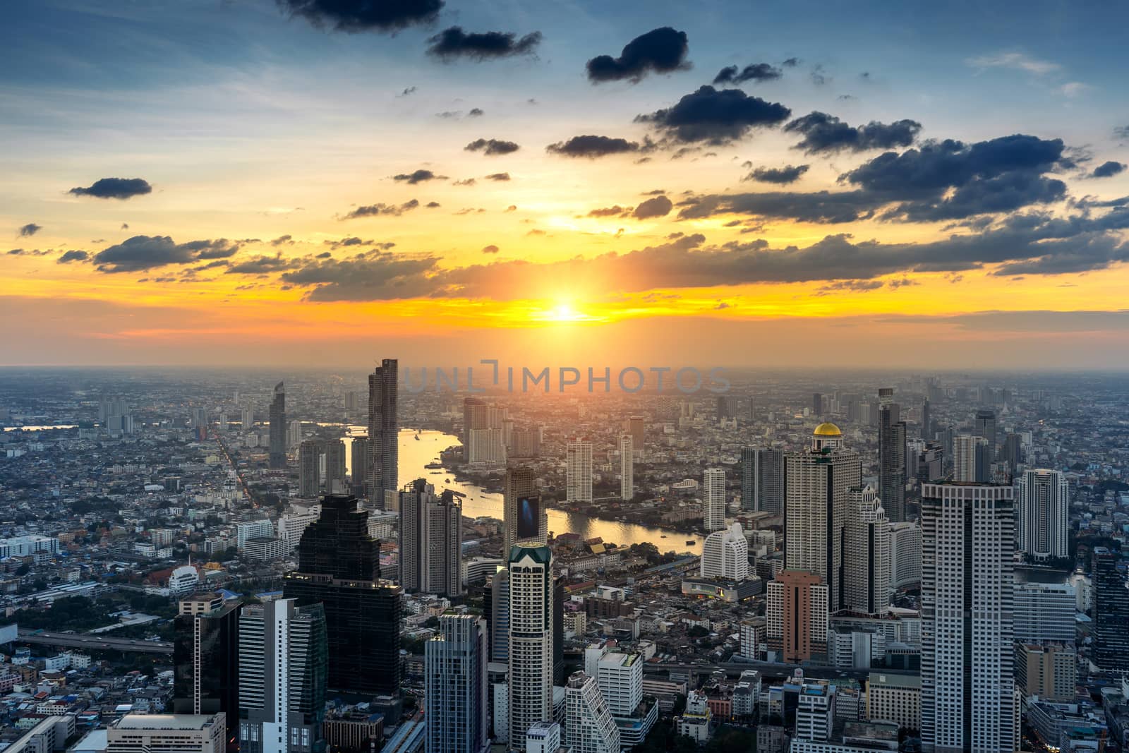 Beautiful sunset at Bangkok, Thailand by gutarphotoghaphy