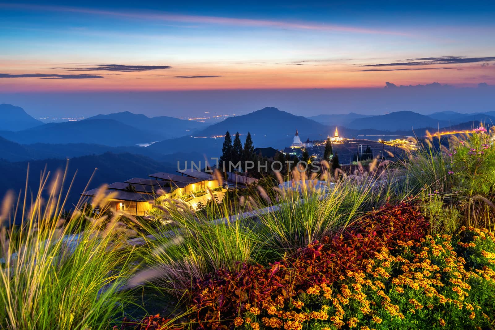 Beautiful landscape at Wat Phra That Pha Son Kaew Temple in Khao Kho Phetchabun, Thailand. by gutarphotoghaphy