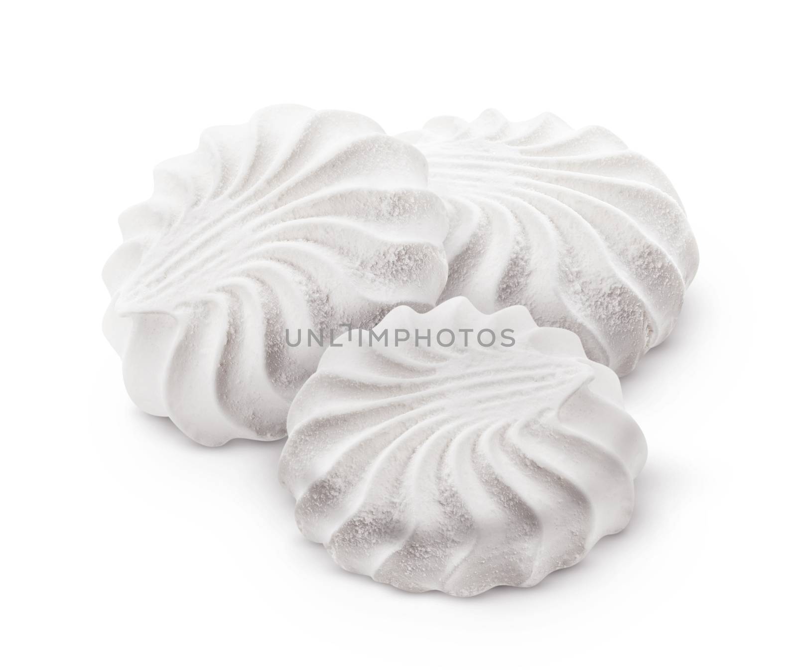 Vanilla marshmallow, traditional russian zephyr isolated on white background by xamtiw