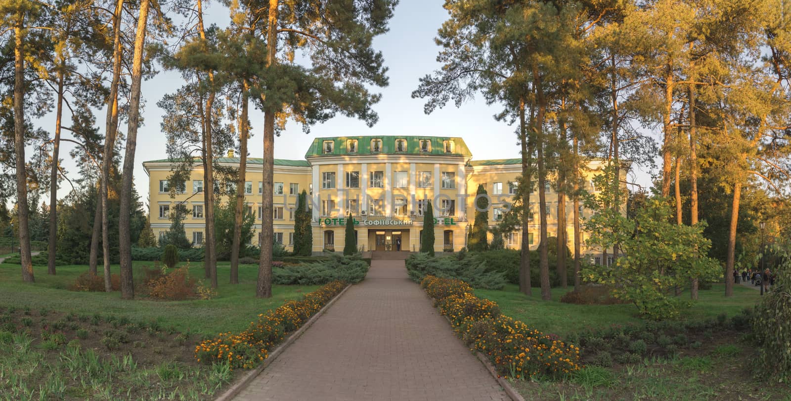 Uman, Ukraine - 10.13.2018. Sofievsky hotel in a national park in Uman, Ukraine