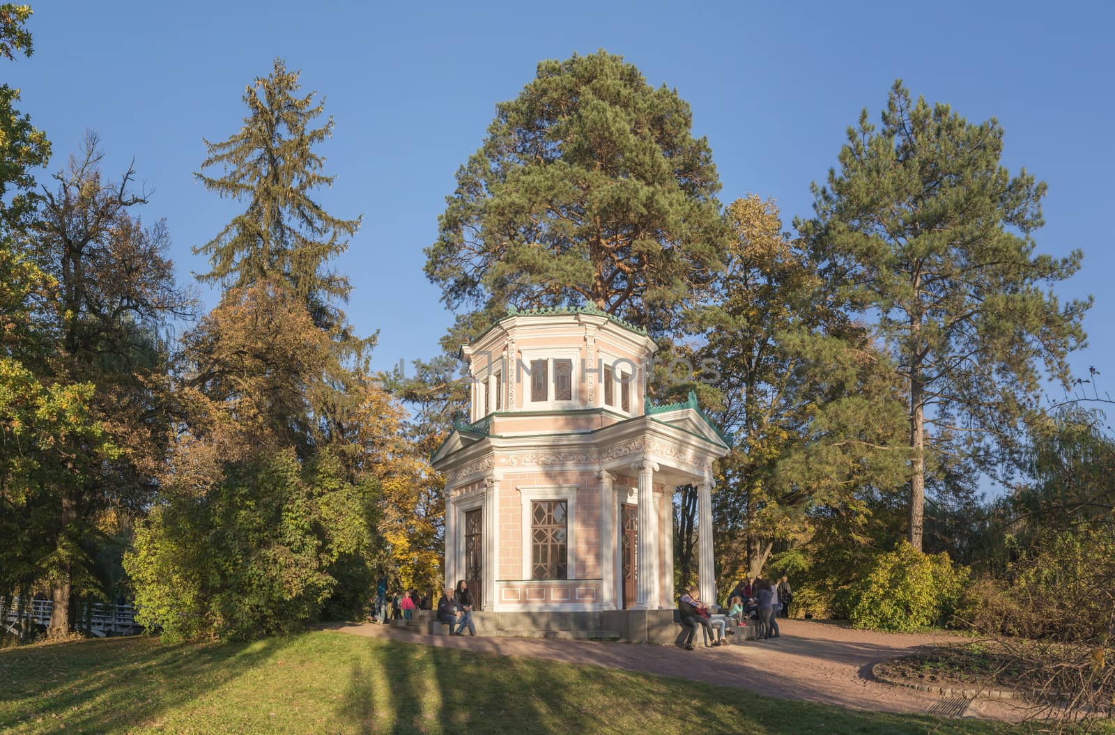 Uman, Ukraine - 10.13.2018. Amazing autumn time at the  Island of Anti-Circe in Sophia Park