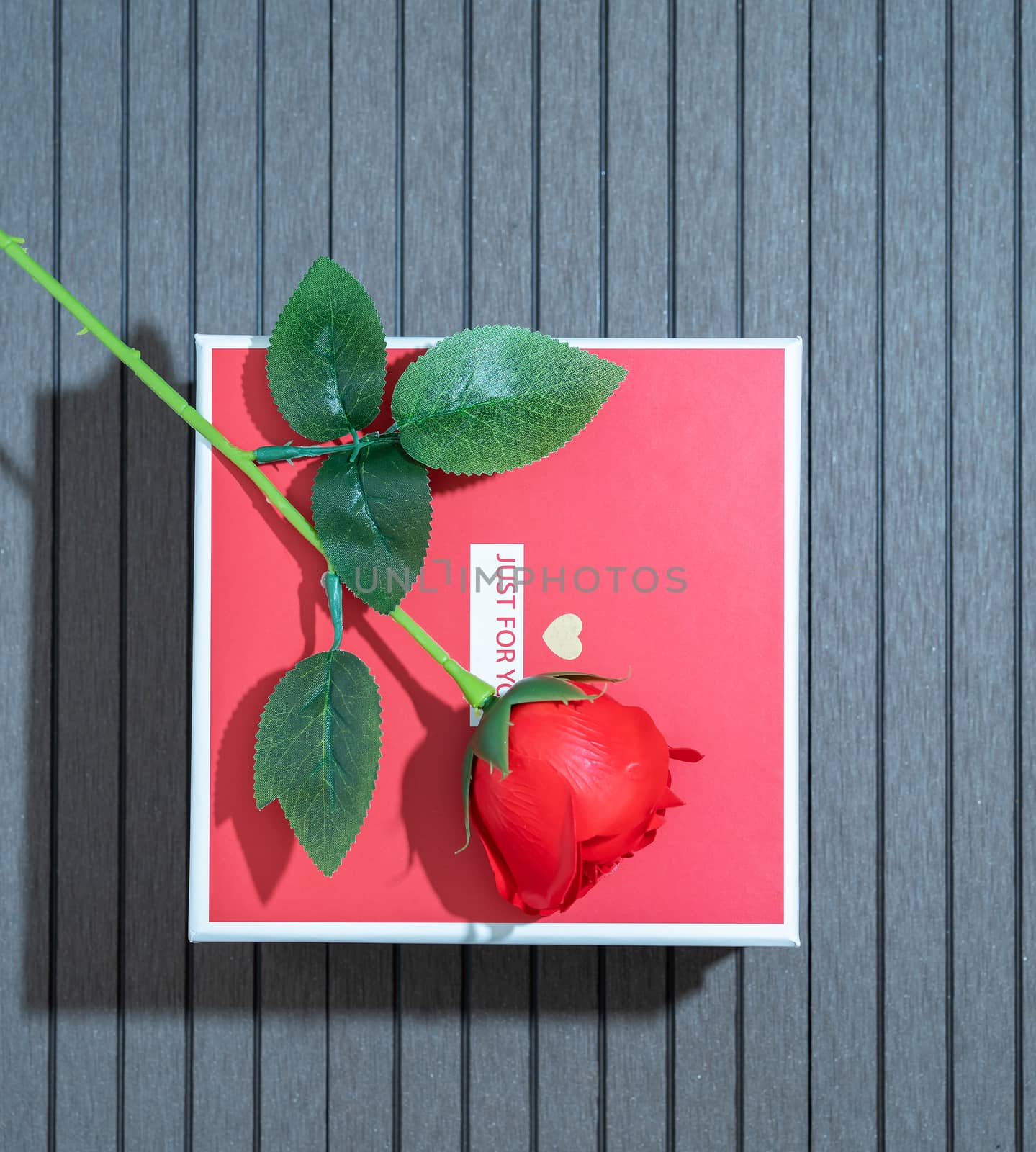 Valentine's Day with red box and red roses  by stoonn