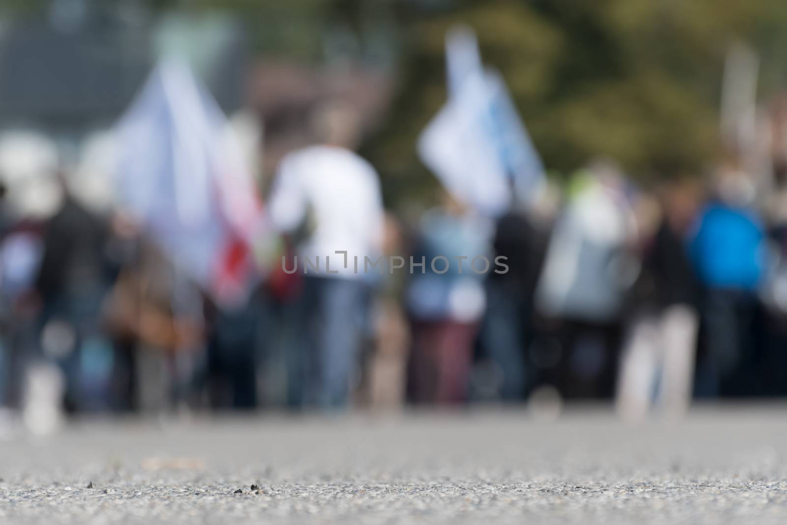 Blurred image of a crowd on the street in Germany