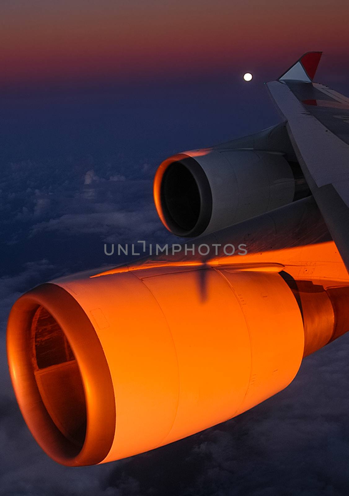 The view from the window of a passenger plane during by nyrok