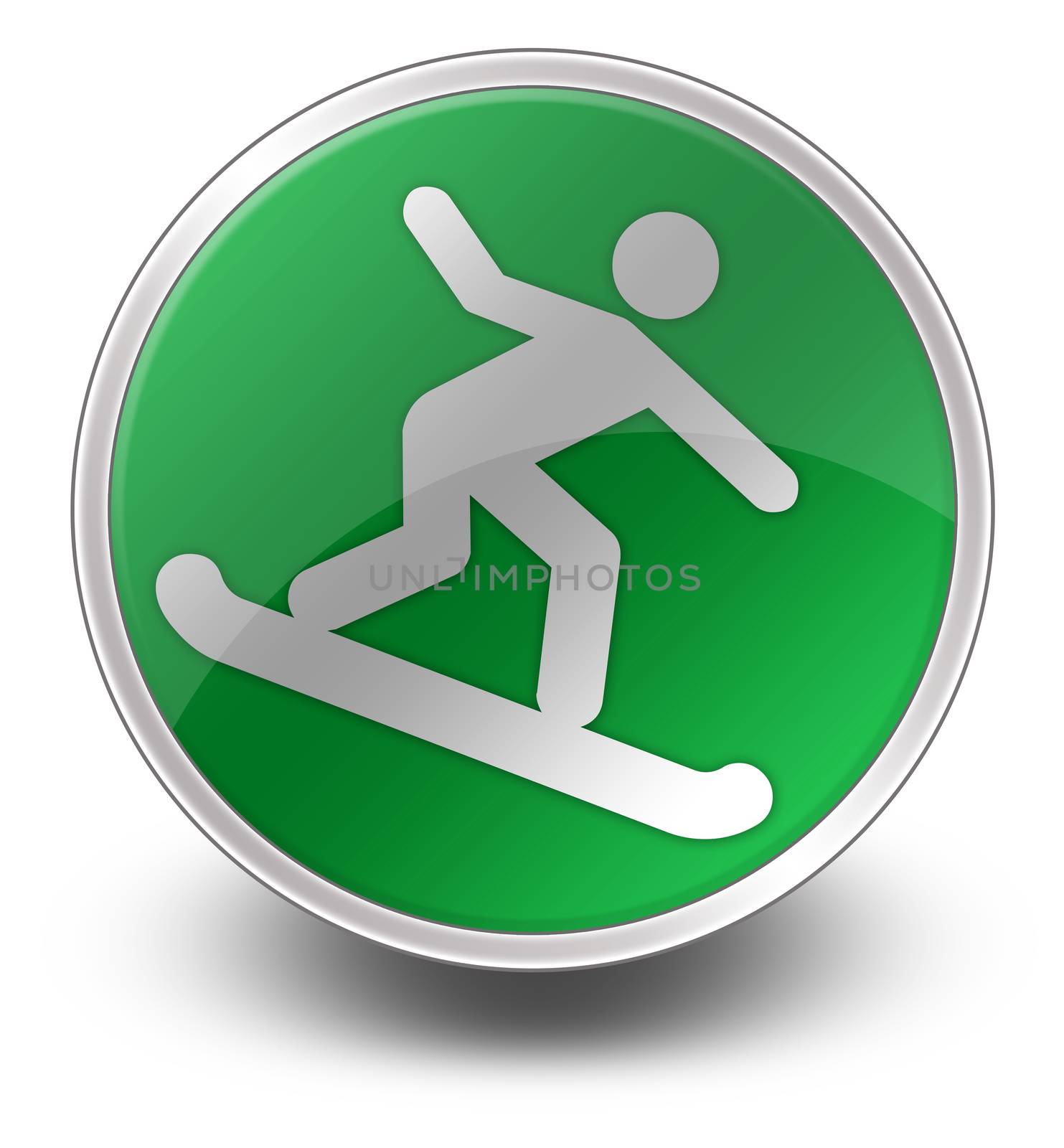 Icon, Button, Pictogram with Snowboarding symbol