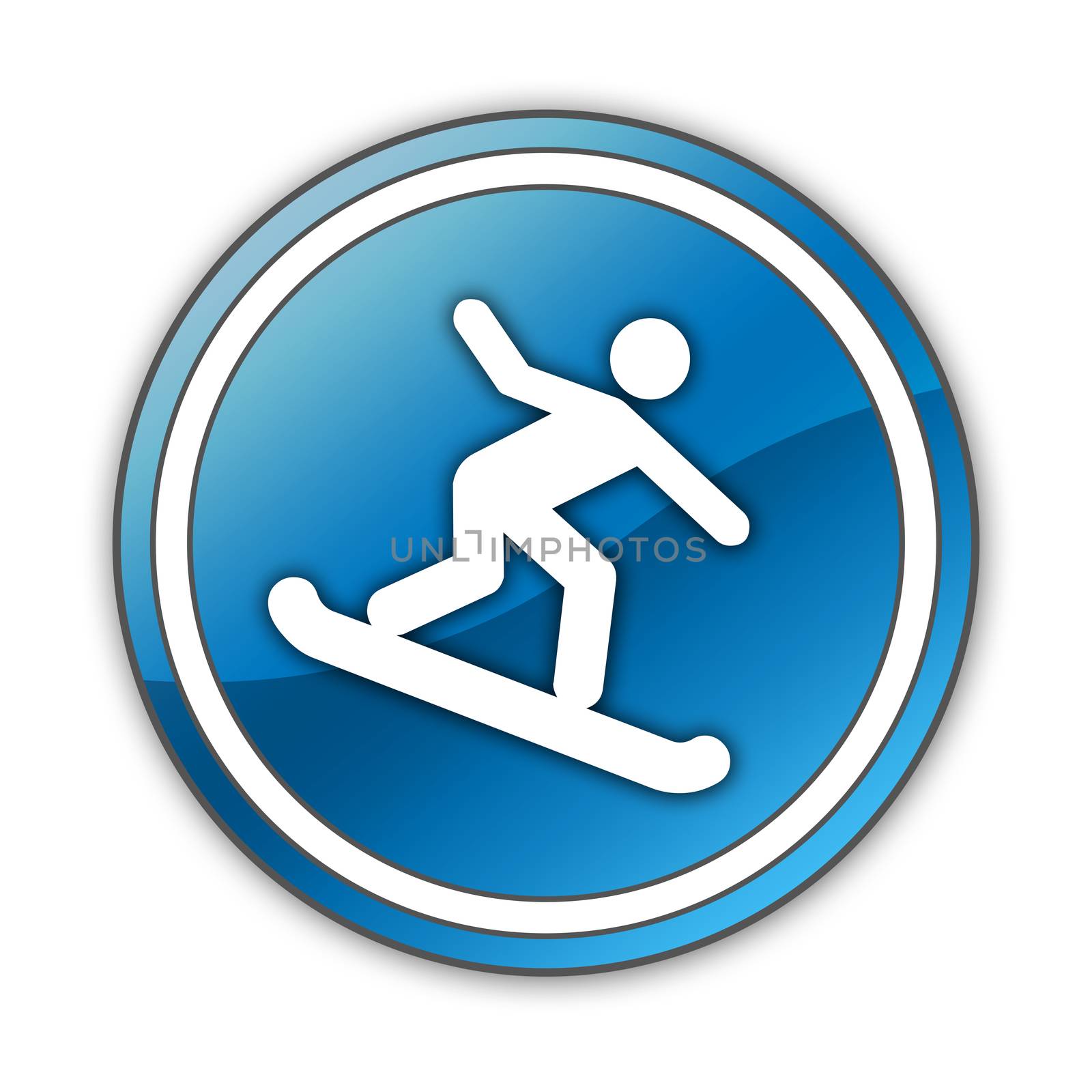 Icon, Button, Pictogram with Snowboarding symbol