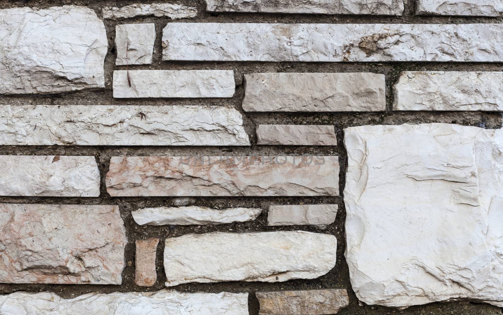 Rectangular stone wall texture closeup