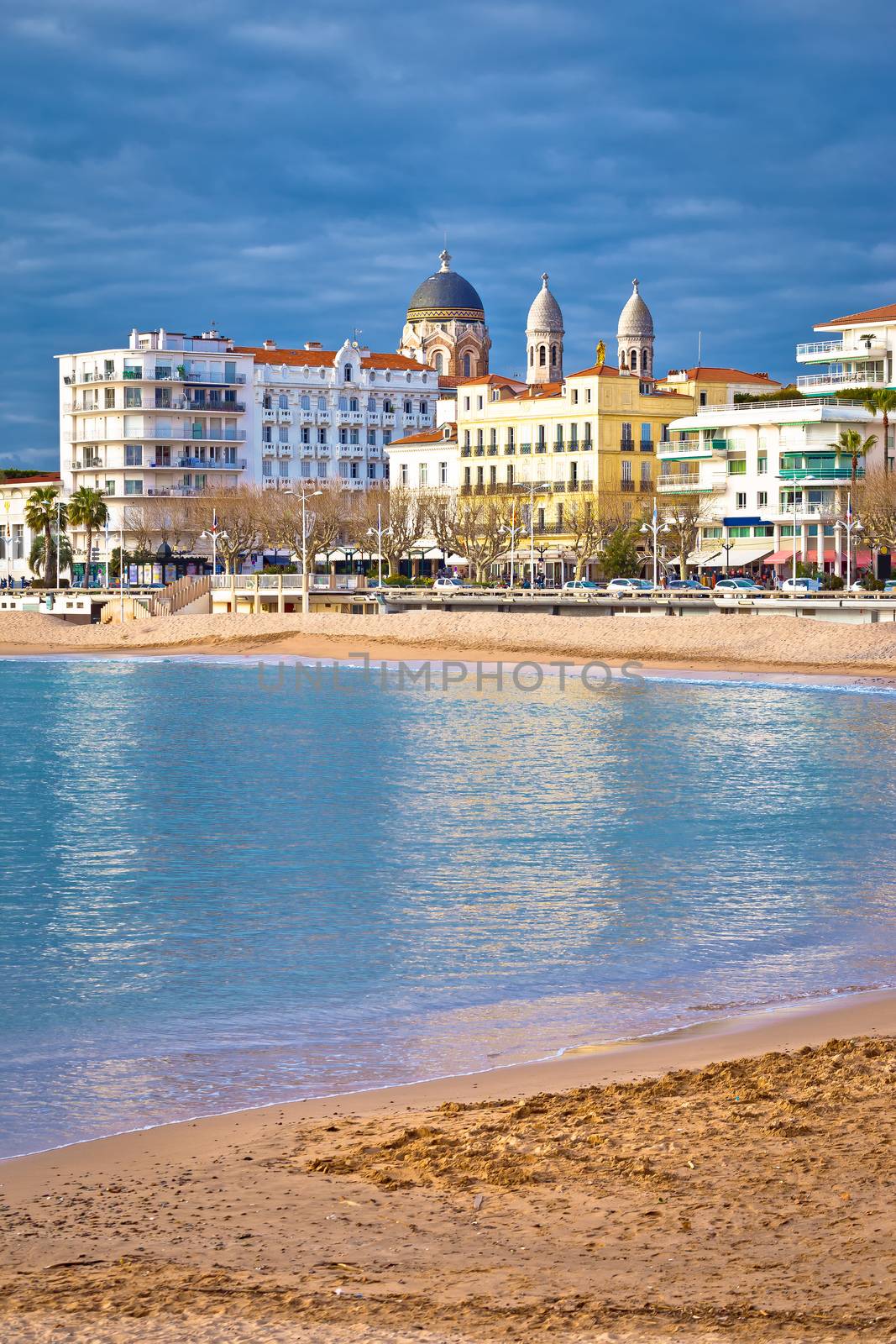 Saint Raphael beach and waterfront view, famous tourist destination of French riviera, Alpes Maritimes region of France