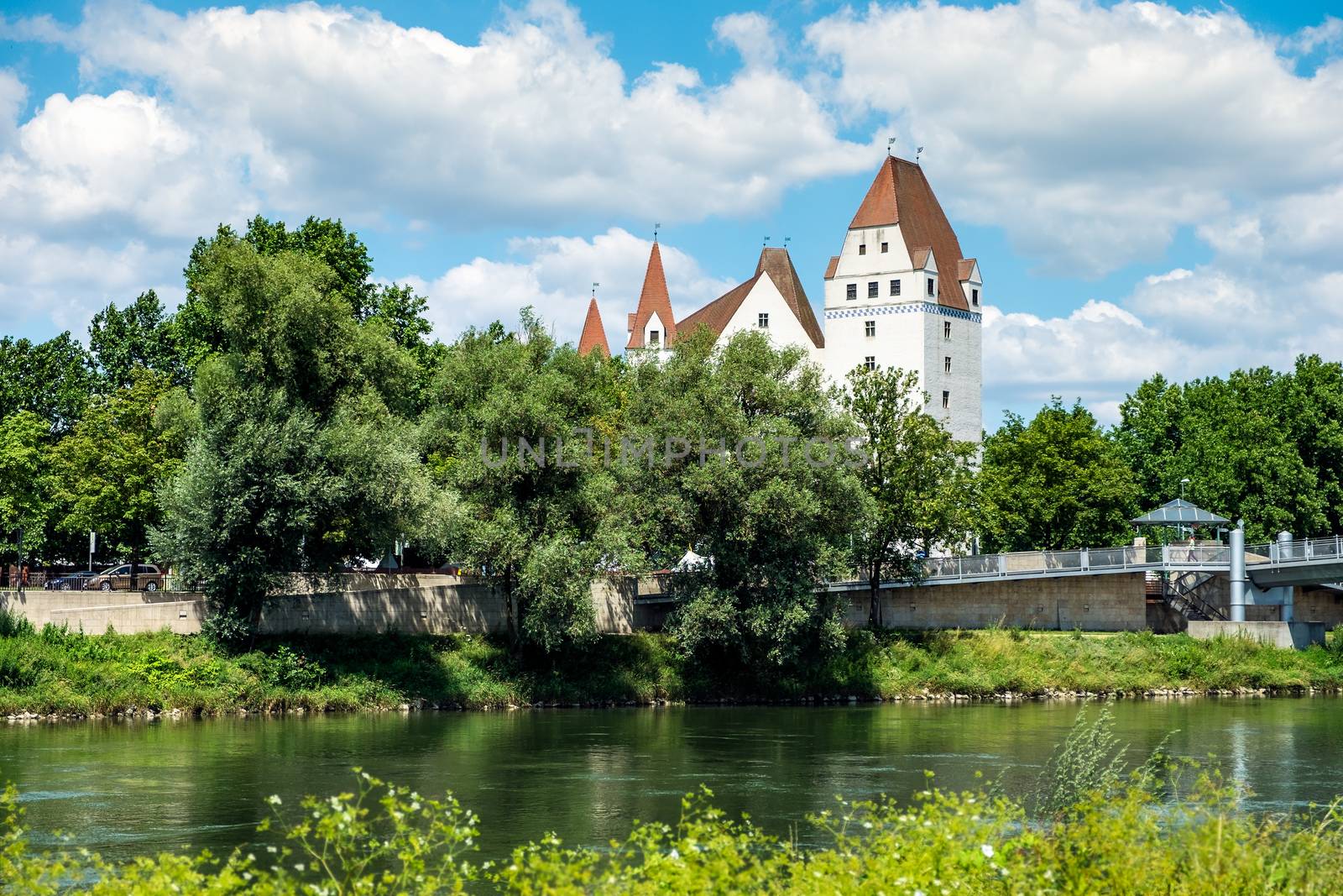 Image of bank of Danube with castle in Ingolstadt by w20er