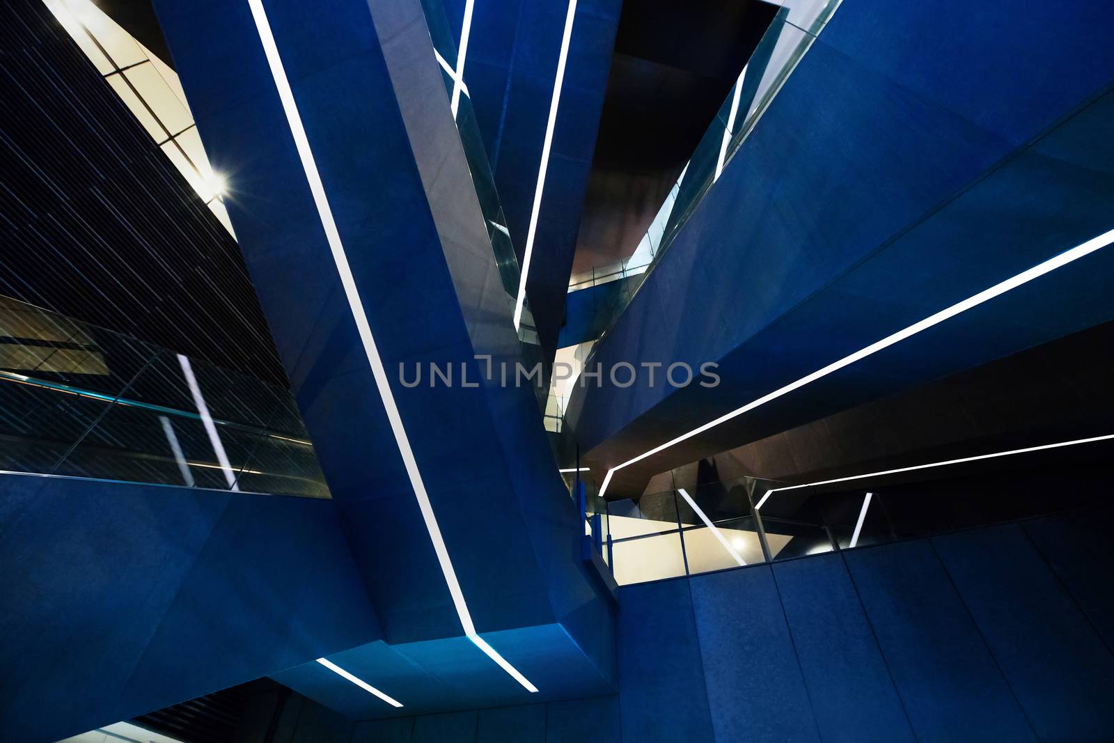 abstract background of escalators at the modern shopping mall by zhu_zhu