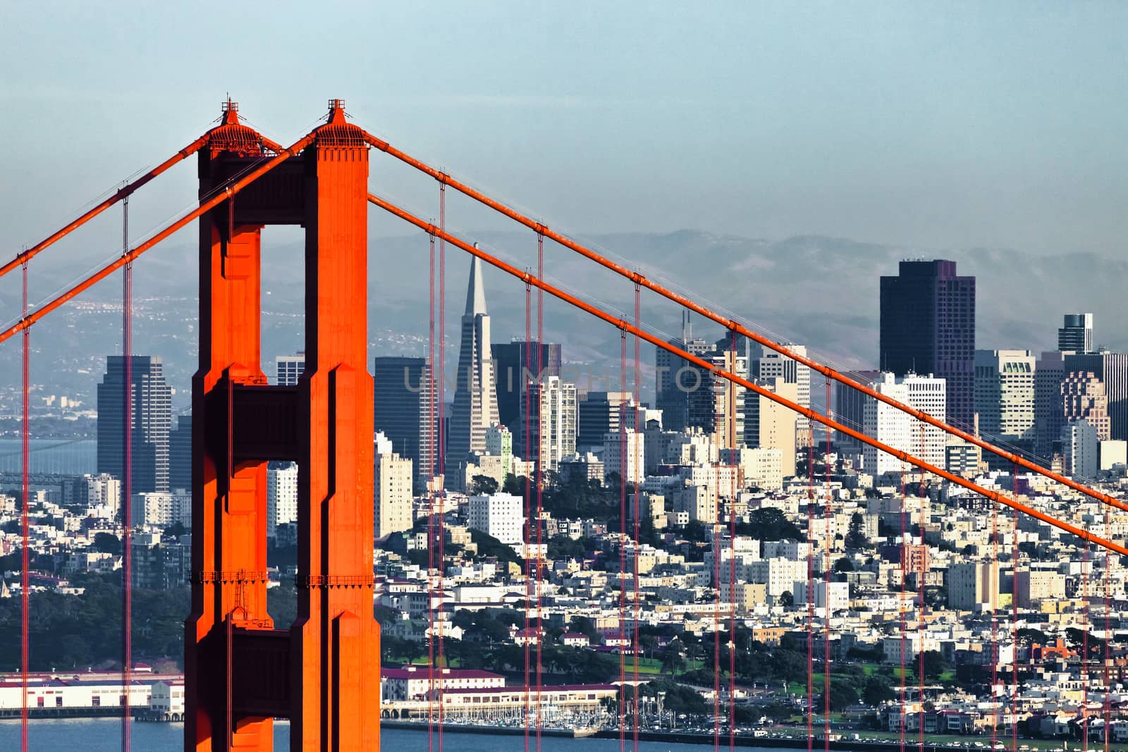 San Francisco with the Golden Gate bridge by hanusst