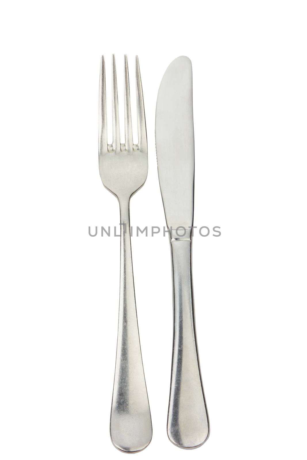 knife and fork isolated over white background 