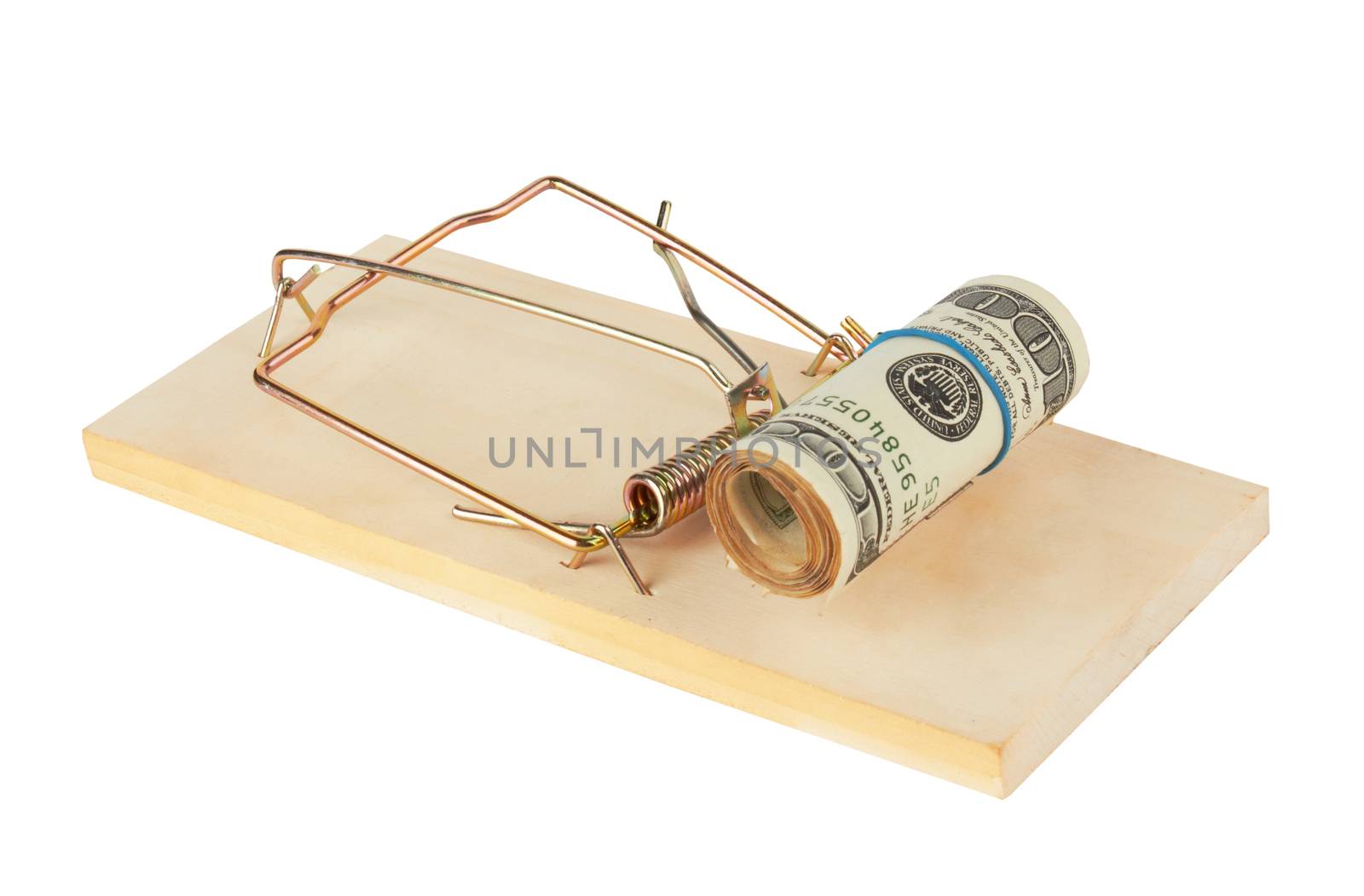 Mousetrap is isolated over a white background 
