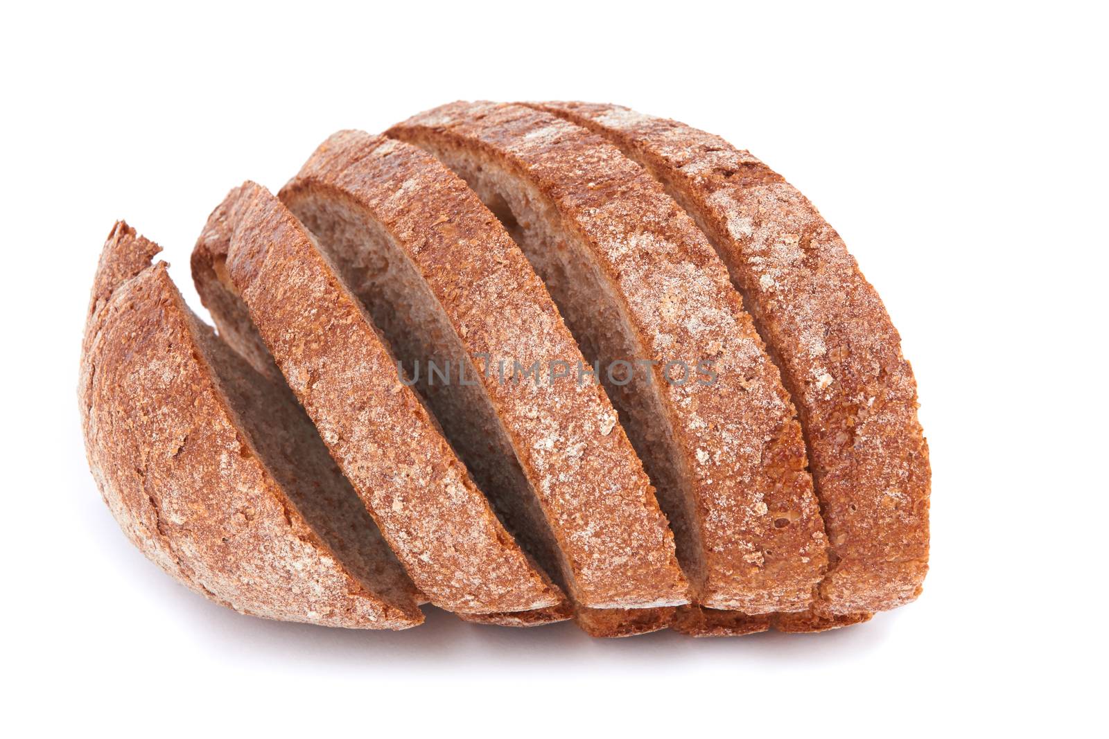sliced bread isolated on a white background