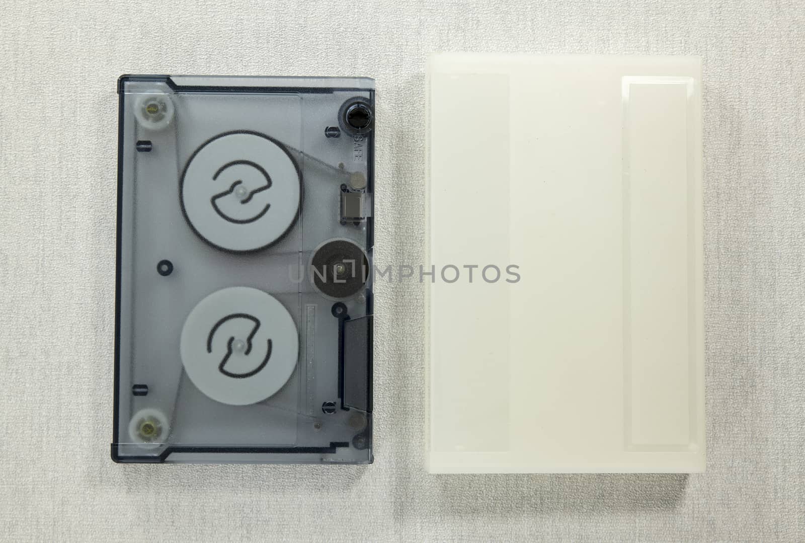 old type of data cassette tape isolated with original box