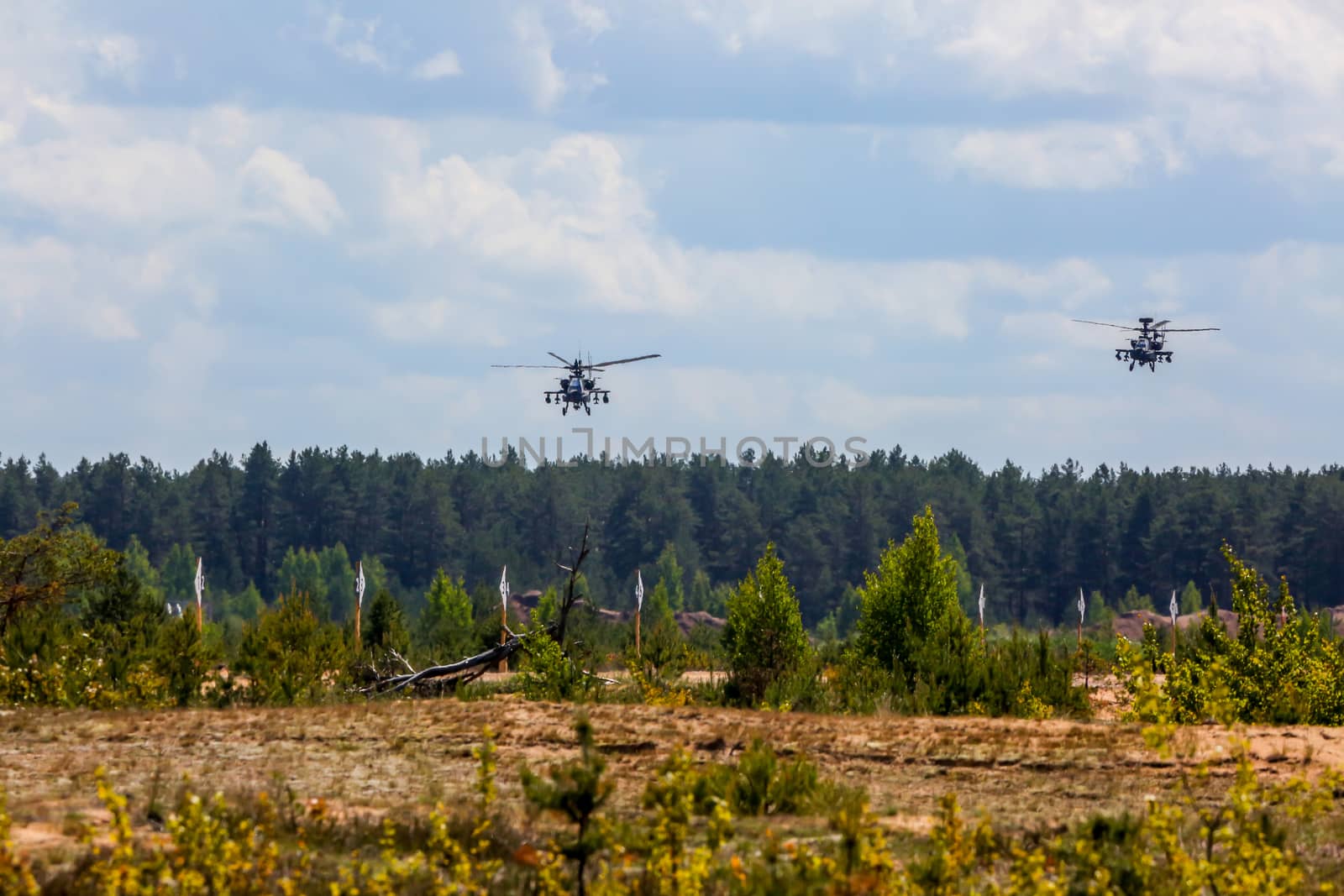 UH-60 Blackhawk and Apache. International Military Training "Saber Strike 2017", Adazi, Latvia, from 3 to 15 June 2017. US Army Europe-led annual International military exercise Saber Strike Field Training Exercise in Latvia.