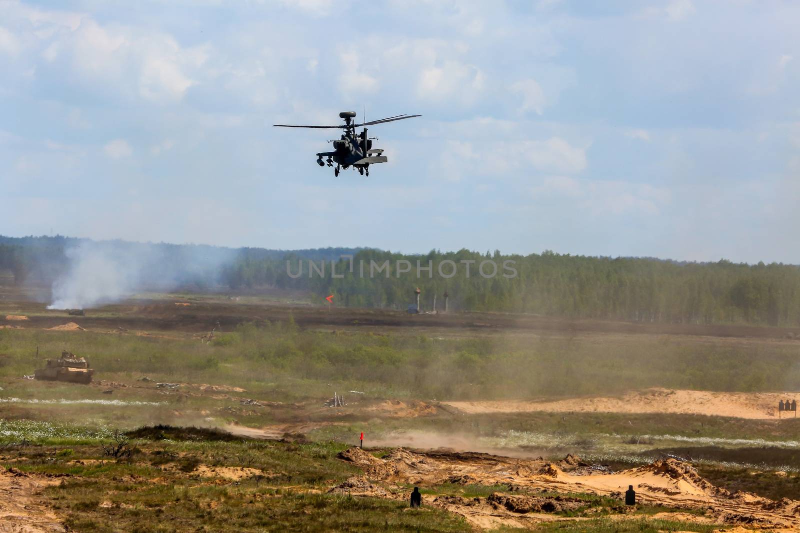 UH-60 Blackhawk and Apache. International Military Training "Saber Strike 2017", Adazi, Latvia, from 3 to 15 June 2017. US Army Europe-led annual International military exercise Saber Strike Field Training Exercise in Latvia.