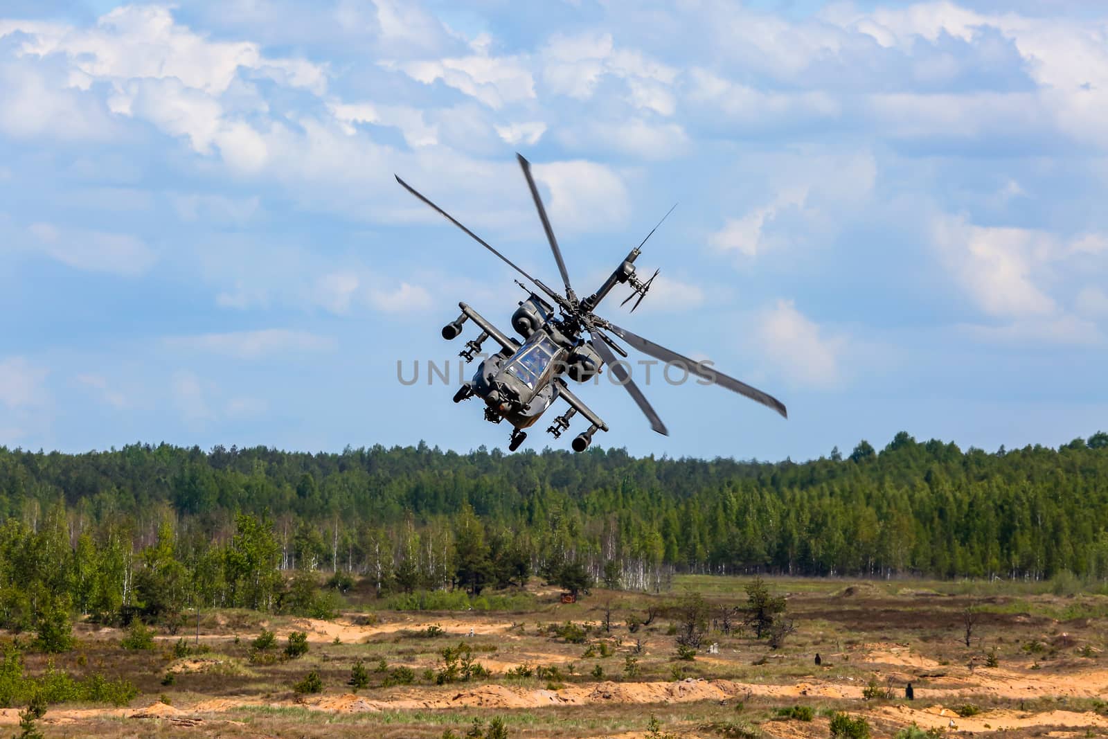 UH-60 Blackhawk and Apache. International Military Training "Saber Strike 2017", Adazi, Latvia, from 3 to 15 June 2017. US Army Europe-led annual International military exercise Saber Strike Field Training Exercise in Latvia.