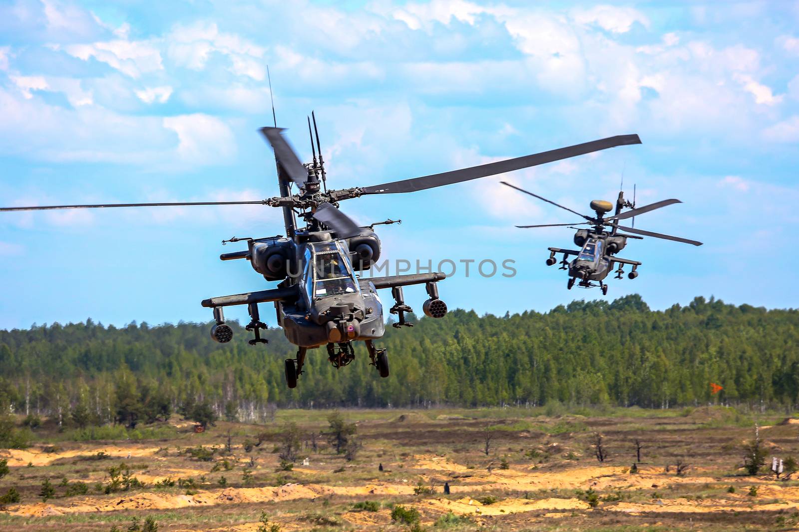 UH-60 Blackhawk and Apache. International Military Training "Saber Strike 2017", Adazi, Latvia. US Army Europe-led annual International military exercise Saber Strike Field Training Exercise in Latvia.