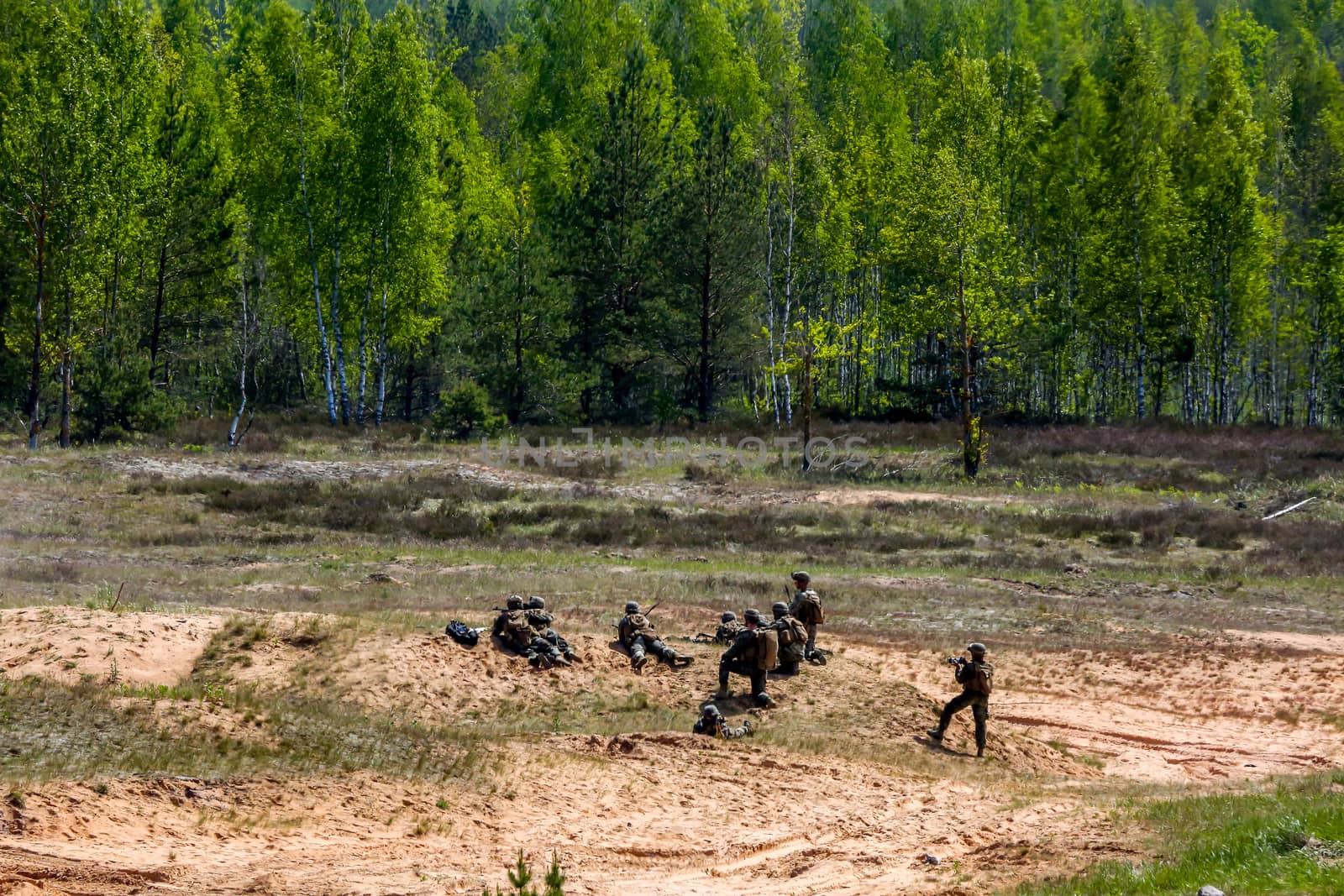 NATO soldiers. International Military Training "Saber Strike 2017", Adazi, Latvia, from 3 to 15 June 2017. US Army Europe-led annual International military exercise Saber Strike Field Training Exercise in Latvia.