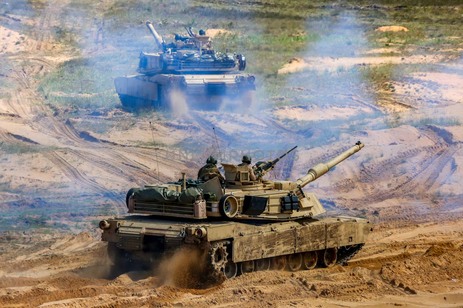 Tanks Abrams in Latvia. International Military Training "Saber Strike 2017", Adazi, Latvia, from 3 to 15 June 2017. US Army Europe-led annual International military exercise Saber Strike Field Training Exercise in Latvia.