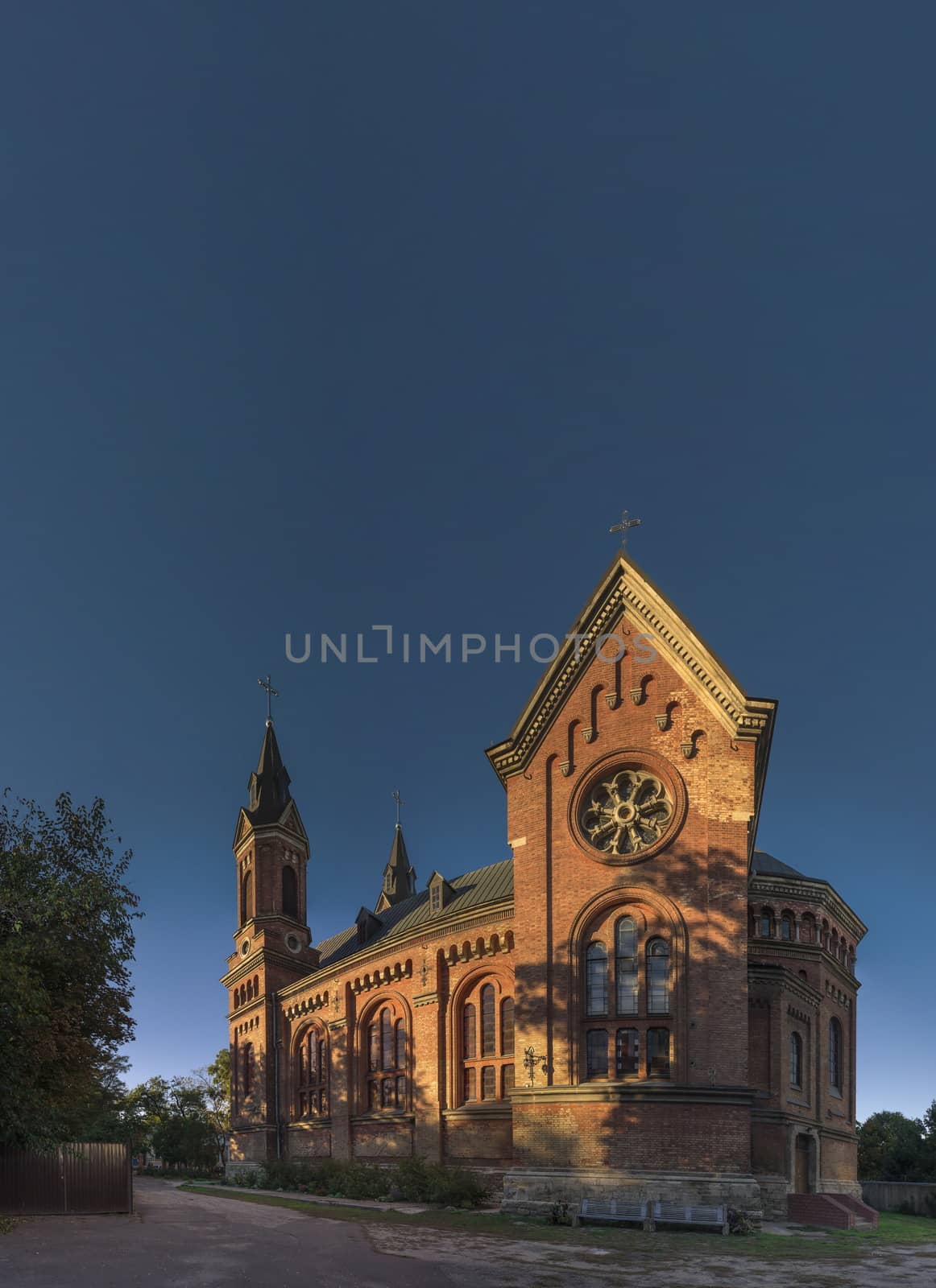 Nikolaev, Ukraine - 10.06.2018.  Catholic church of St. Joseph in Nikolaev, in a sunny day