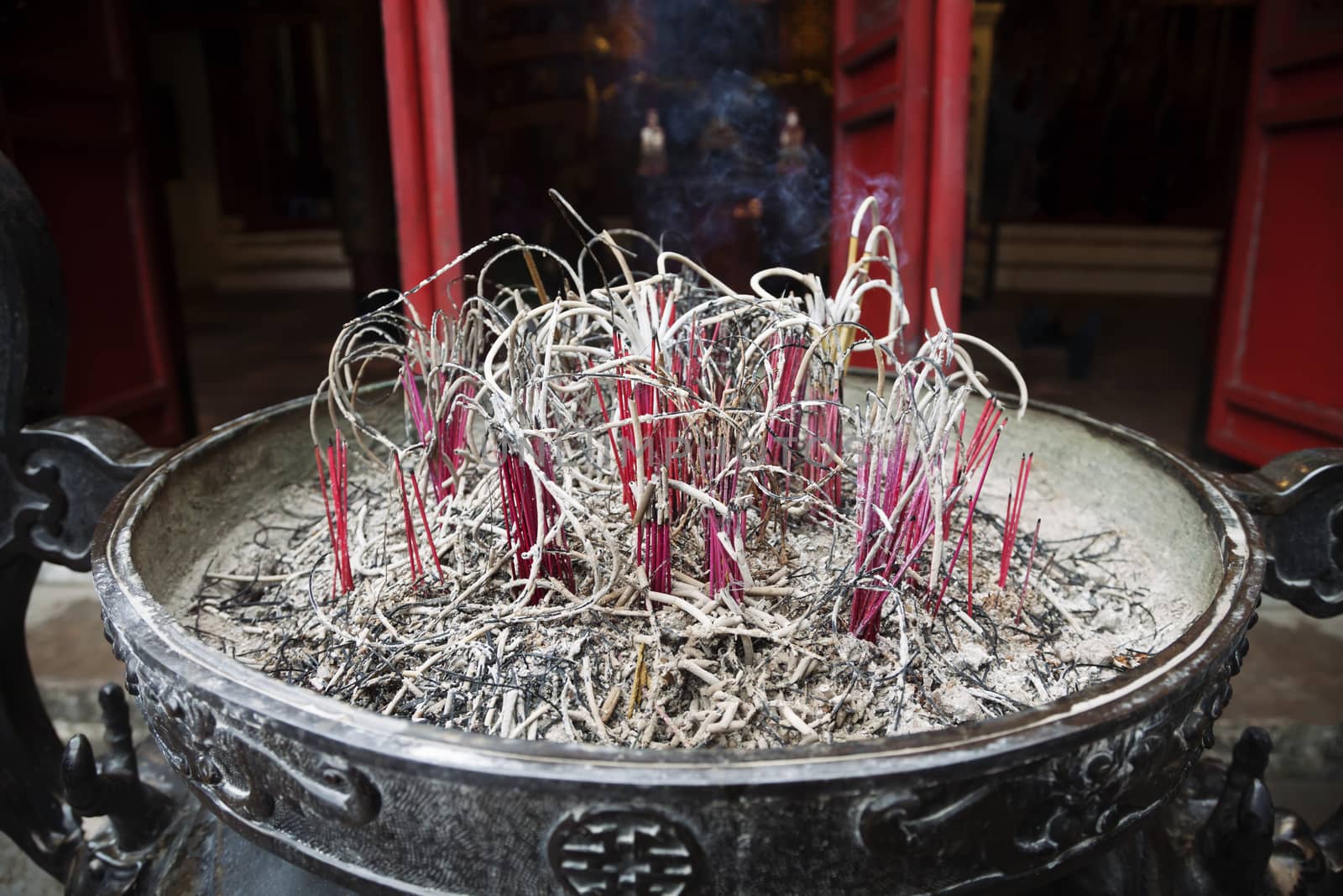 Incence burner in Ngoc Son temple, Hanoi, Vietnam