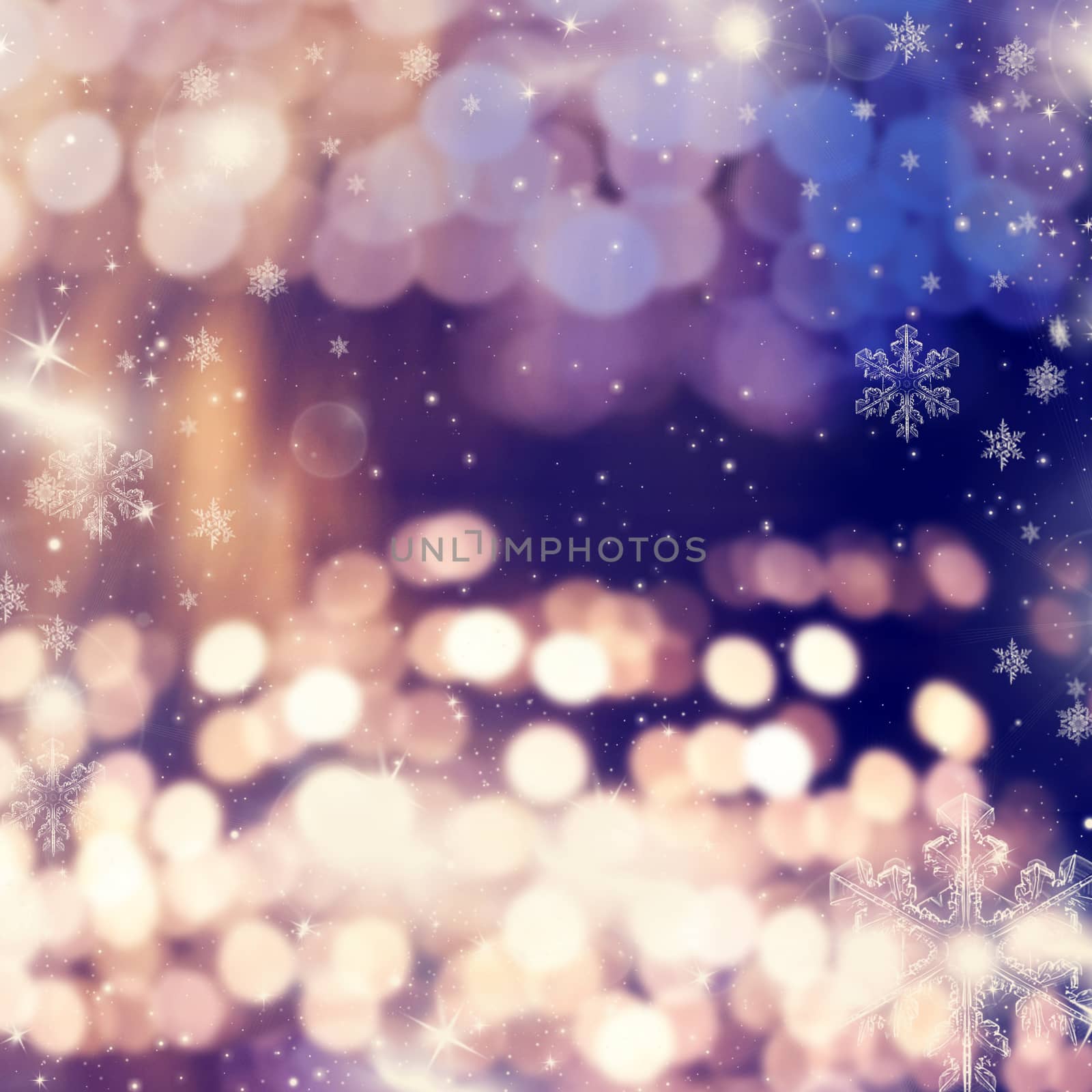 blurred bokeh of Christmas lights by melis